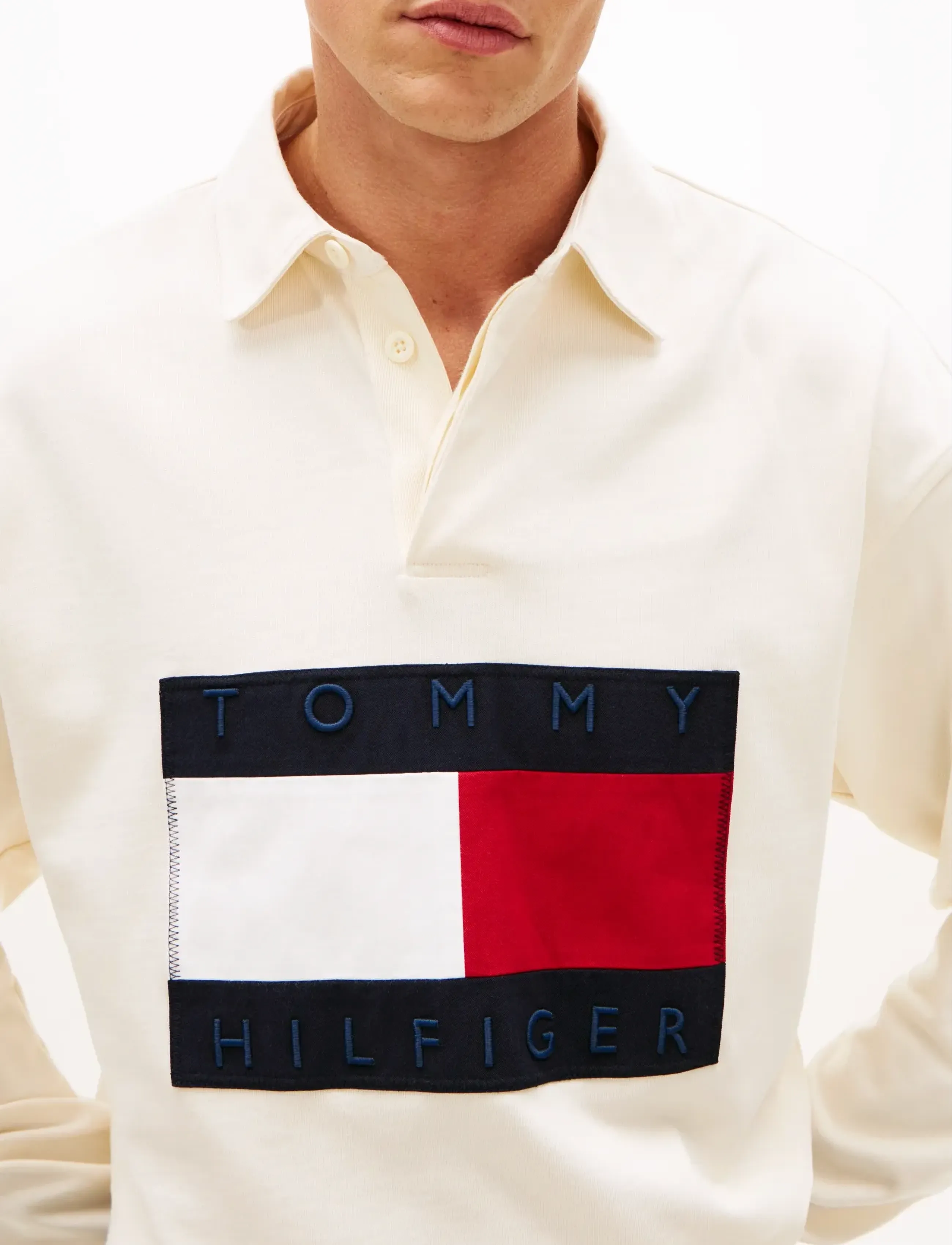 Tommy Hilfiger - FLAG RUGBY - langærmede poloer - ivory petal - 4