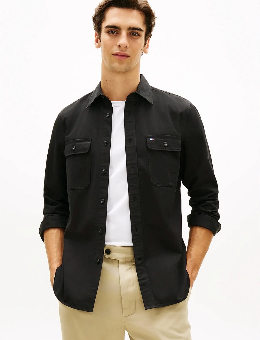 Tommy Hilfiger - OVERSHIRT TWILL RF - Überhemden - black - 0