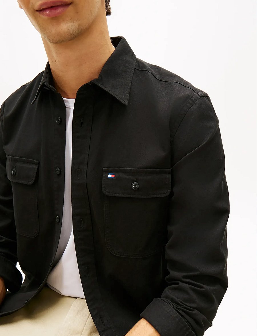 Tommy Hilfiger - OVERSHIRT TWILL RF - Überhemden - black - 4