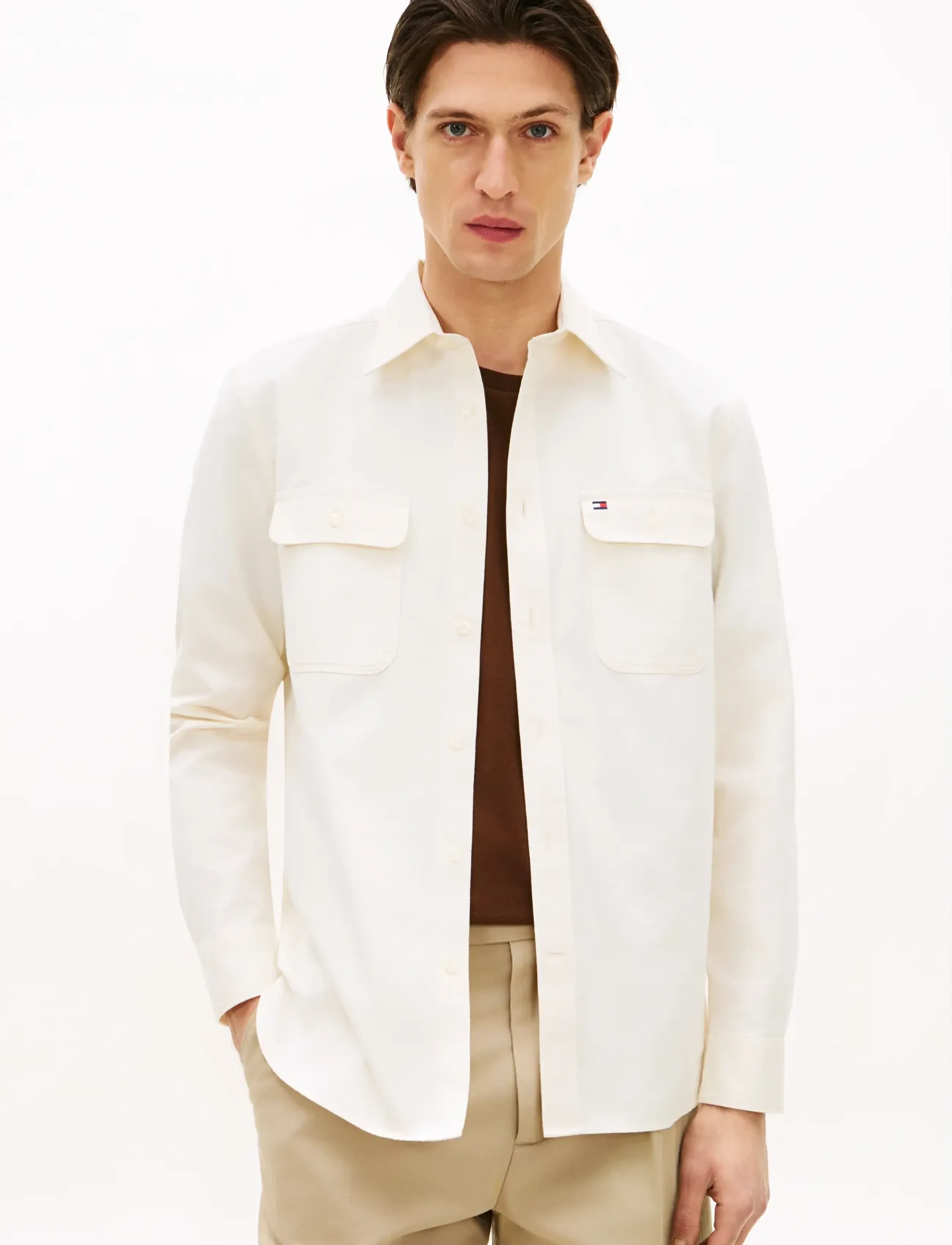 Tommy Hilfiger OVERSHIRT TWILL RF - Overshirts - IVORY PETAL / white