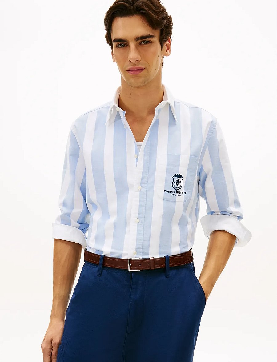 Tommy Hilfiger - CLUB PREP OXF CLASSIC FIT SHIRT - stribede skjorter - shirt blue stripe - 0