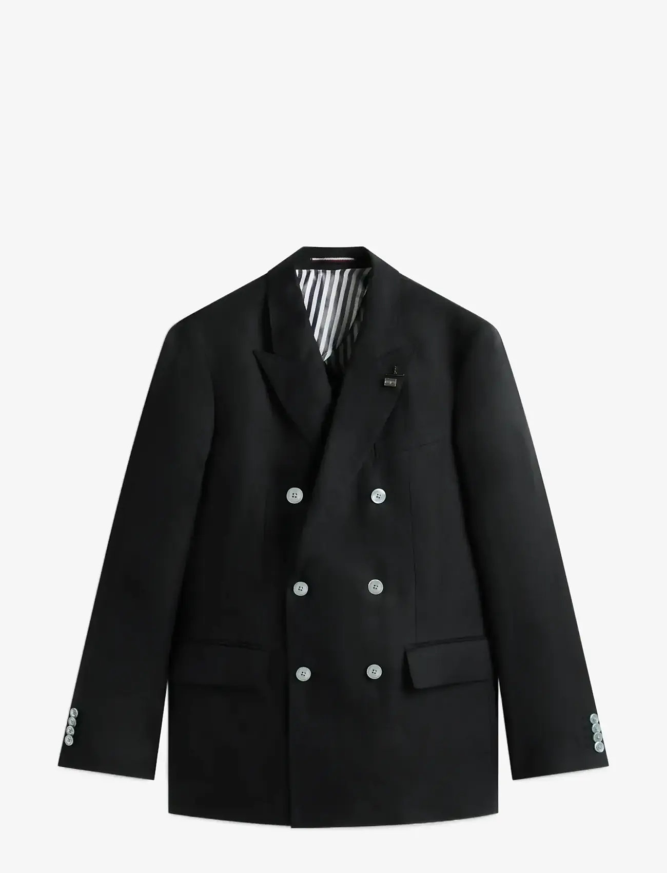 Tommy Hilfiger - DC DB LINEN BLAZER - dobbeltradede blazere - black - 1