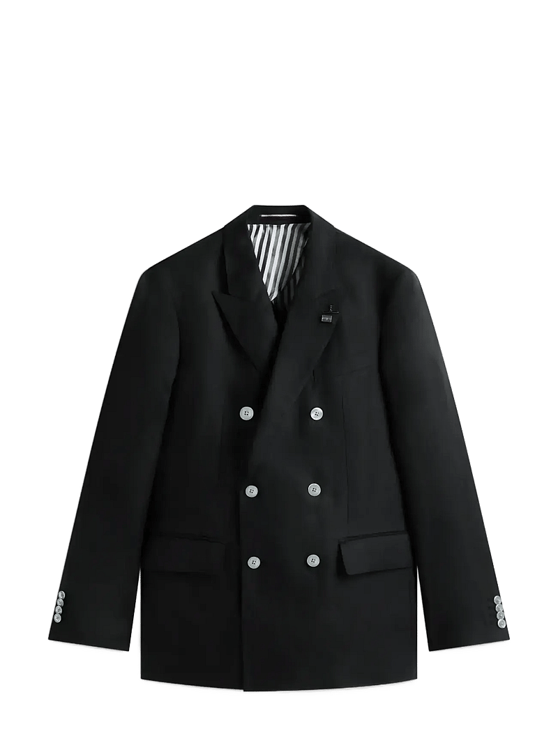Tommy Hilfiger - DC DB LINEN BLAZER - dobbeltradede blazere - black - 1