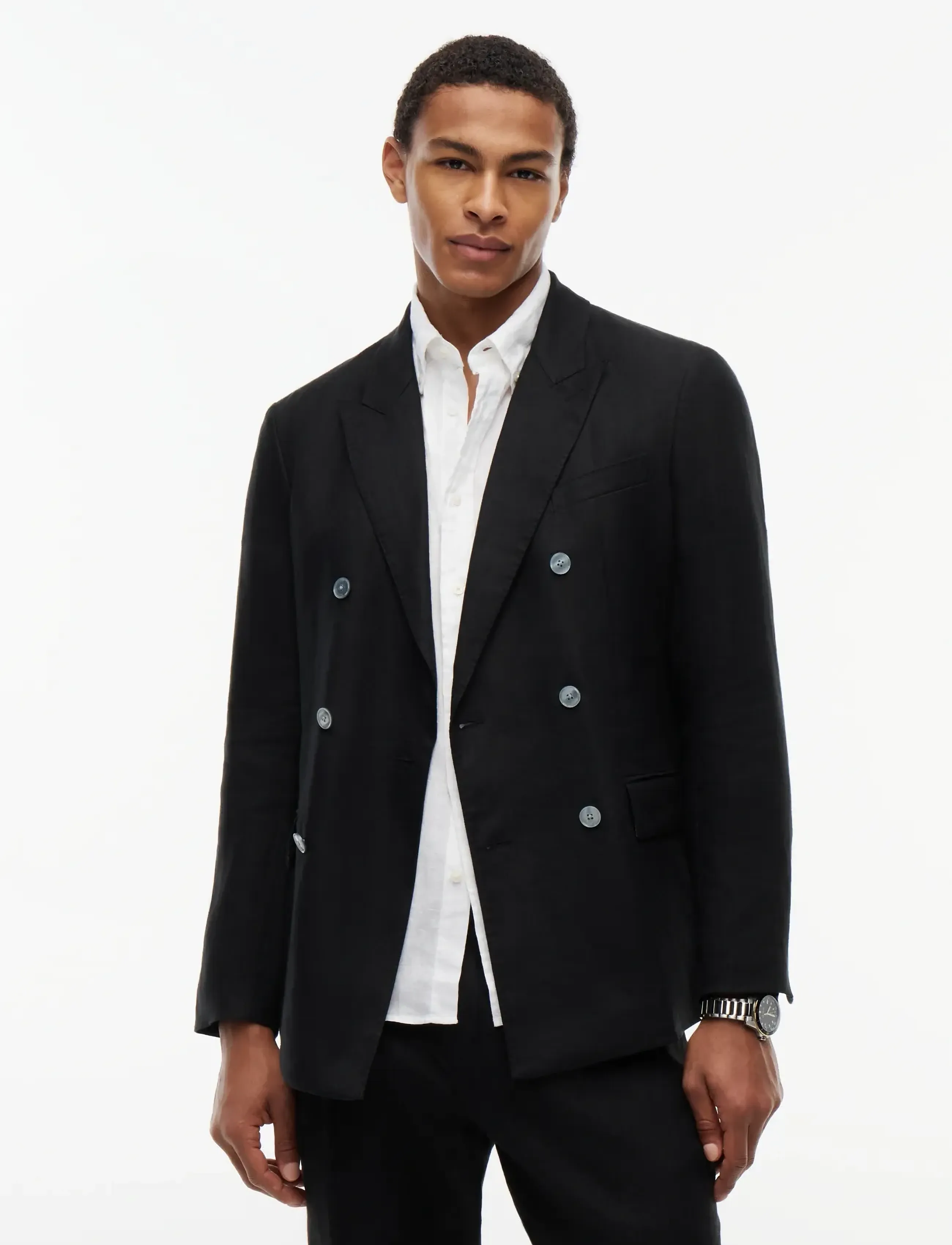 Tommy Hilfiger Dc Db Linen Blazer, 52, Black, Blazere > Dobbeltradede Blazere, Herre