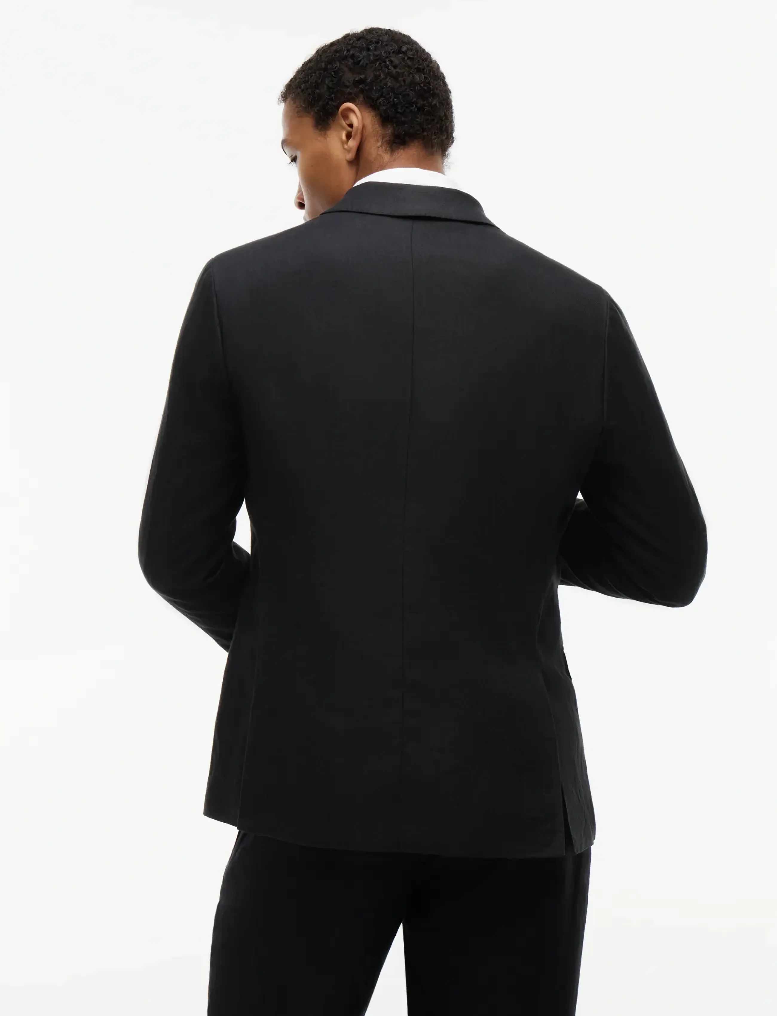 Tommy Hilfiger - DC DB LINEN BLAZER - kahehe rinnatisega pintsakud - black - 3