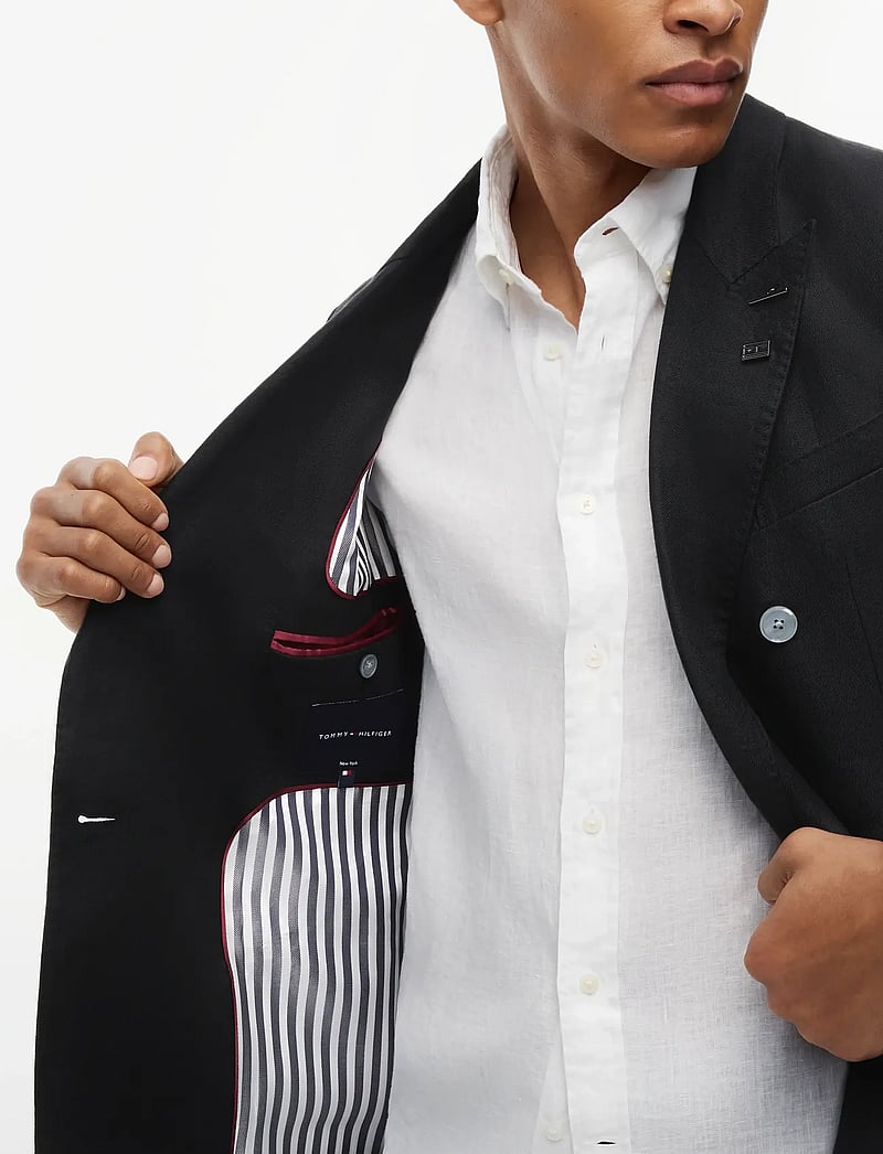 Tommy Hilfiger - DC DB LINEN BLAZER - dobbeltradede blazere - black - 5