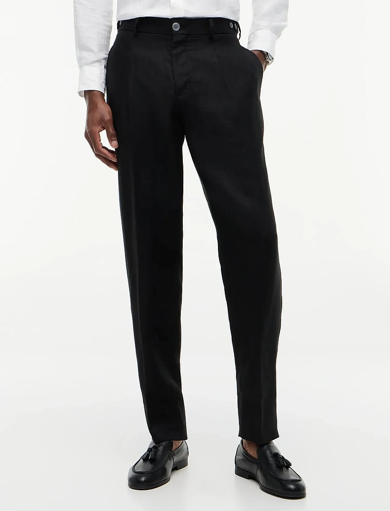 Tommy Hilfiger - DC LINEN PANTS - lininės kelnės - black - 0