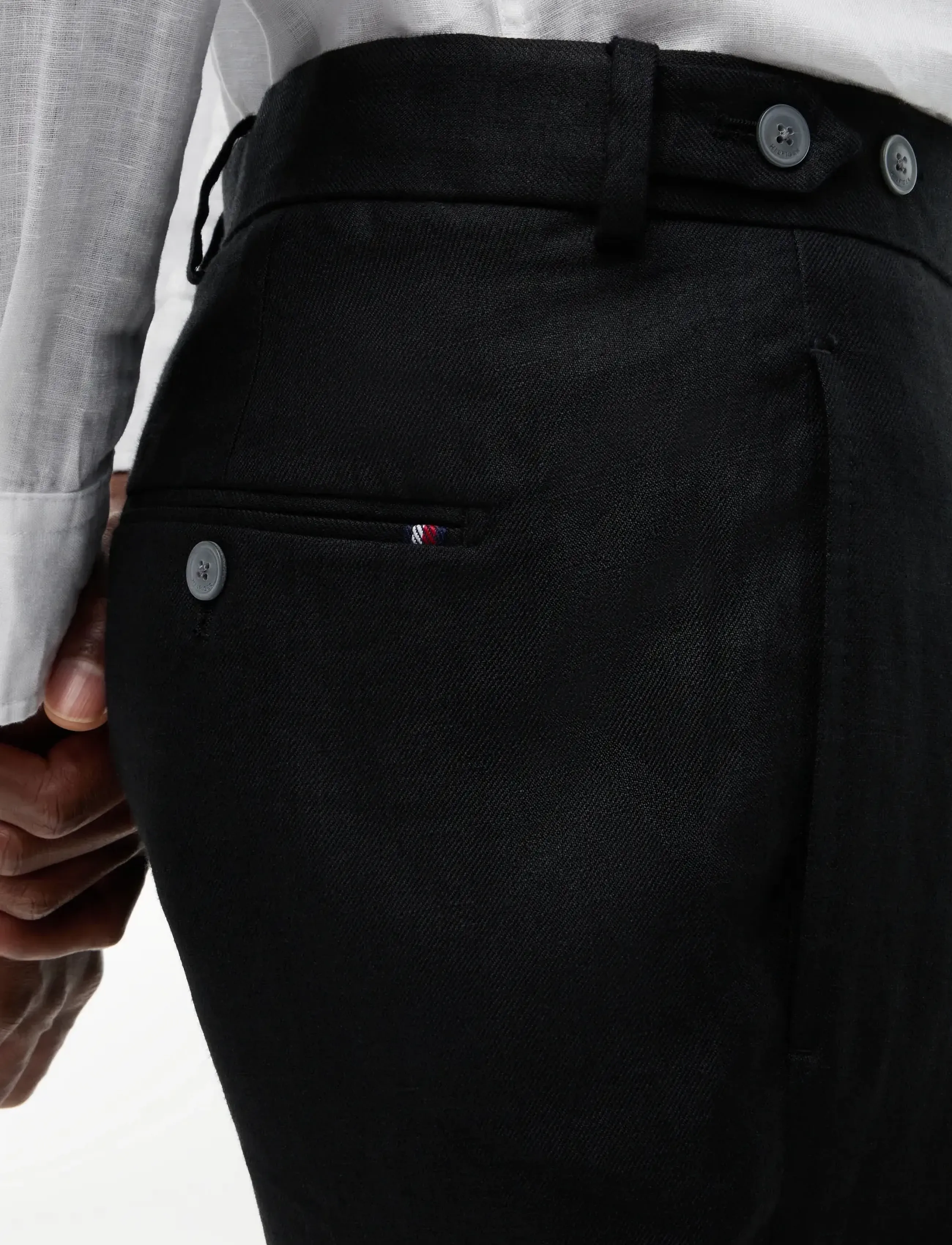 Tommy Hilfiger - DC LINEN PANTS - linased püksid - black - 4