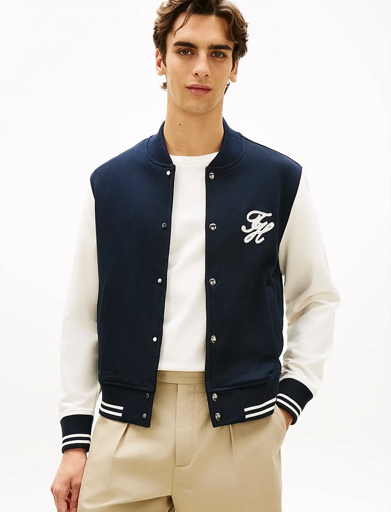 Tommy Hilfiger - SCRIPT COLORBLOCK BOMBER - collegejakker - desert sky - 0