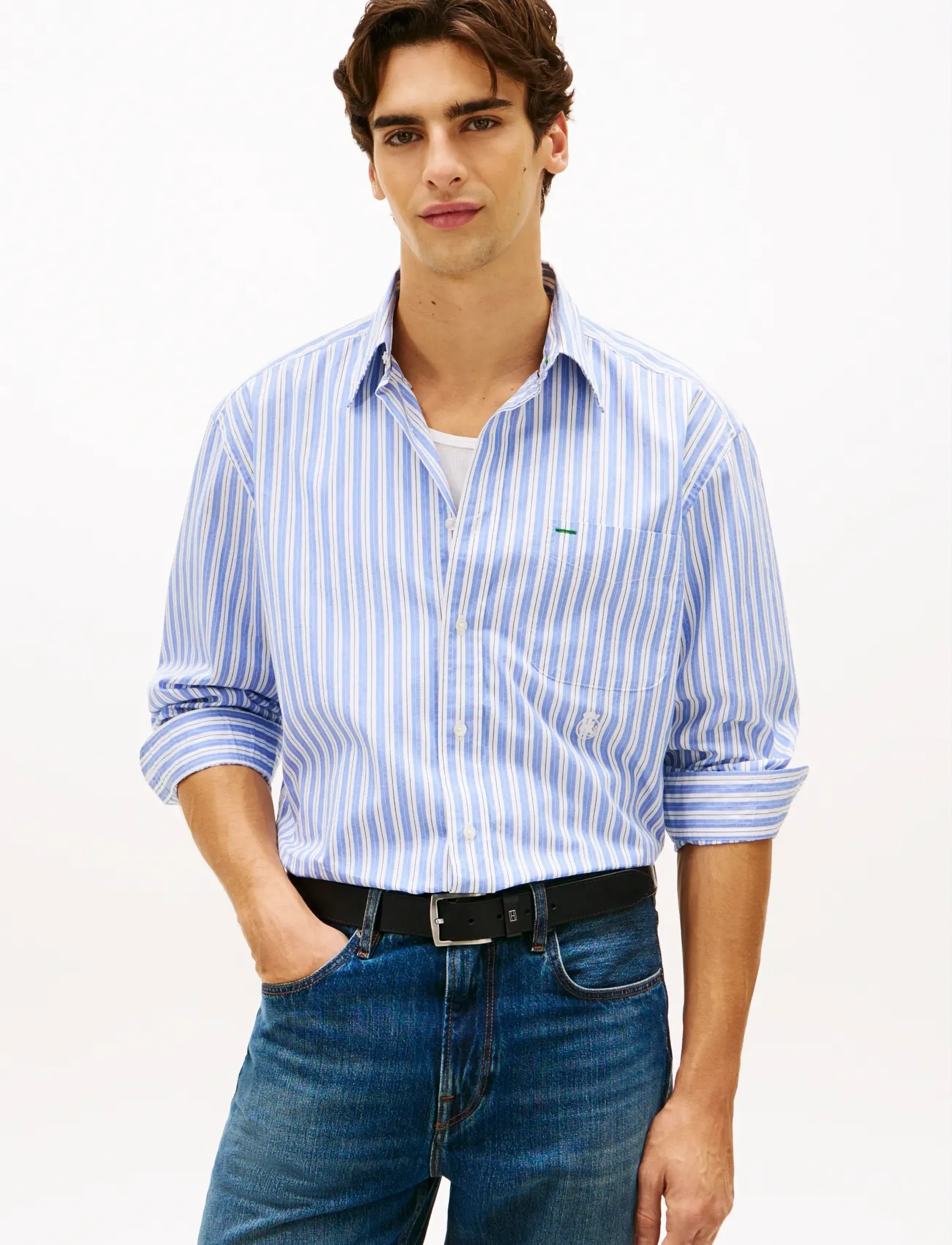 Tommy Hilfiger CREST BEST LEVEL POP STP RLX FIT - Skjorter - SWEET BLUE   STRIPE / blue