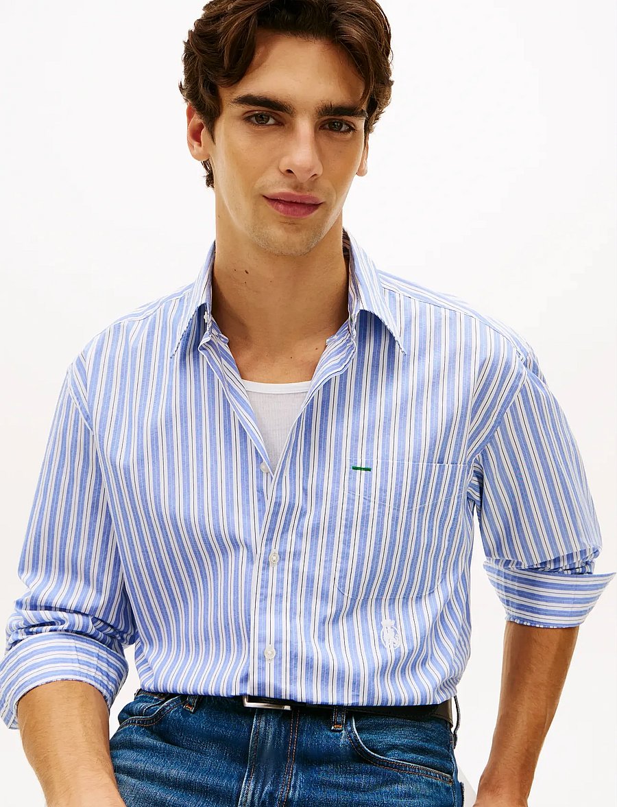 Tommy Hilfiger - CREST BEST LEVEL POP STP RLX FIT - gestreifte hemden - sweet blue stripe - 4