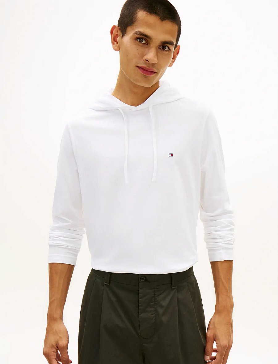 Tommy Hilfiger - NEW HOODED LS TEE - džemperi ar kapuci - white - 0