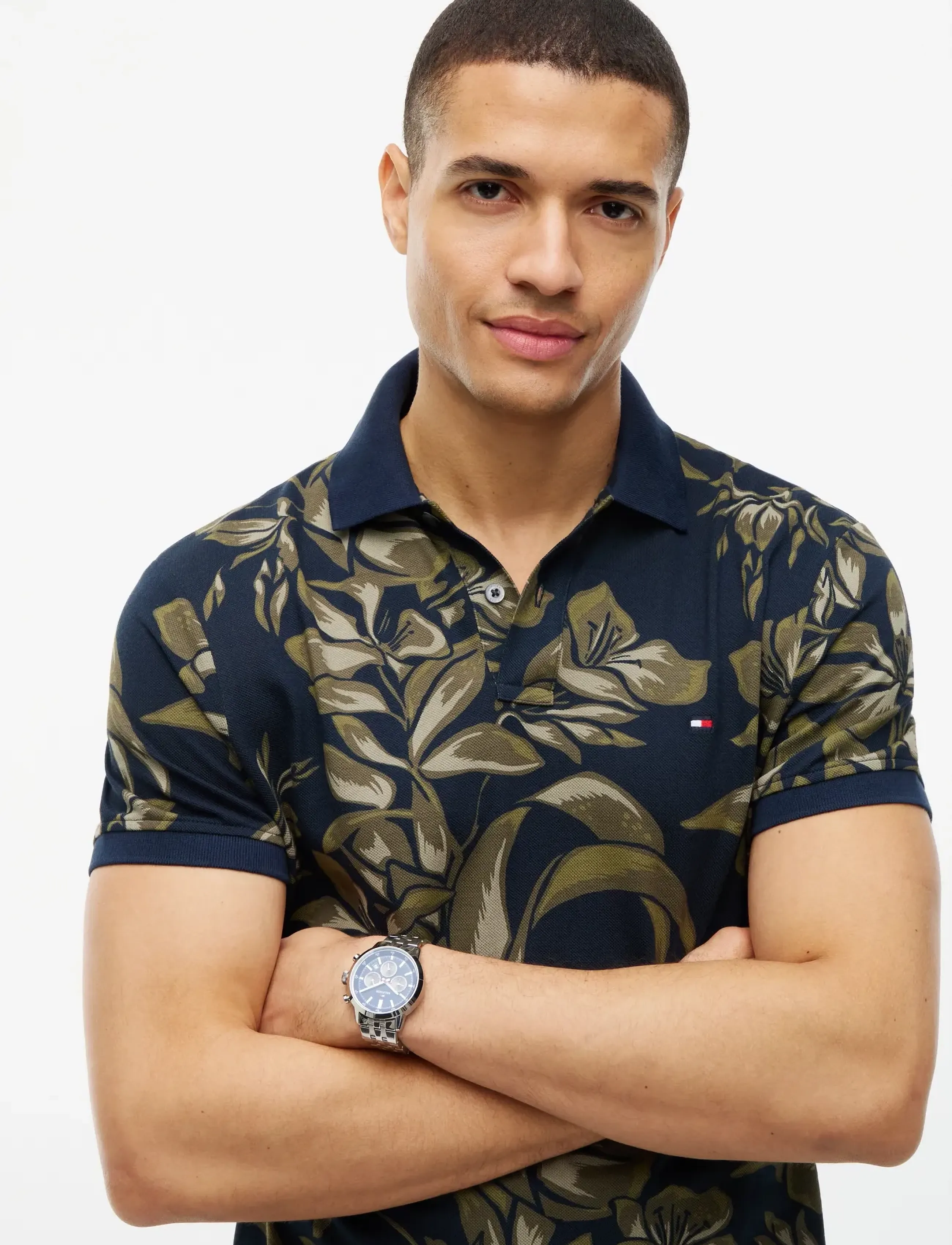 Tommy Hilfiger - FLORAL AOP REG POLO - kortærmede poloer - dark night navy   utility sage - 2