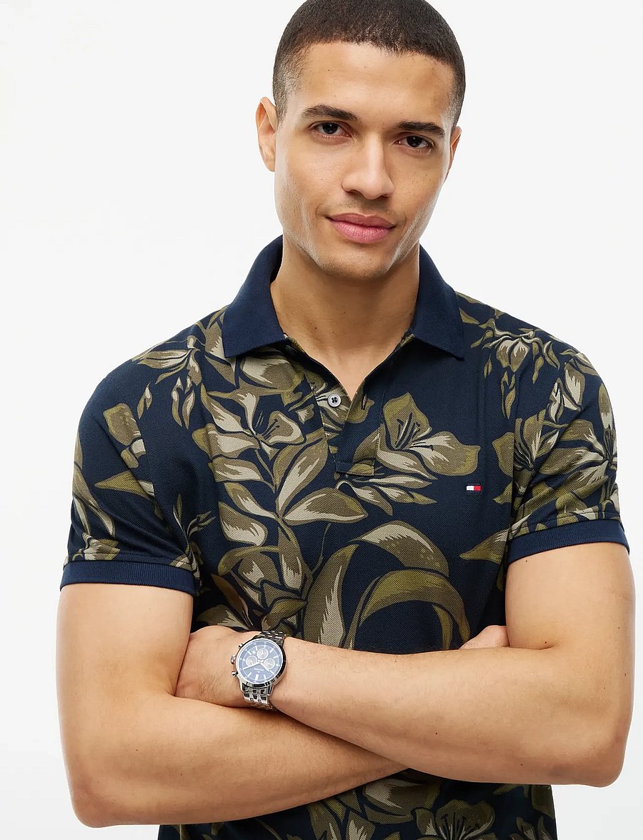 Tommy Hilfiger - FLORAL AOP REG POLO - kortærmede poloer - dark night navy utility sage - 2