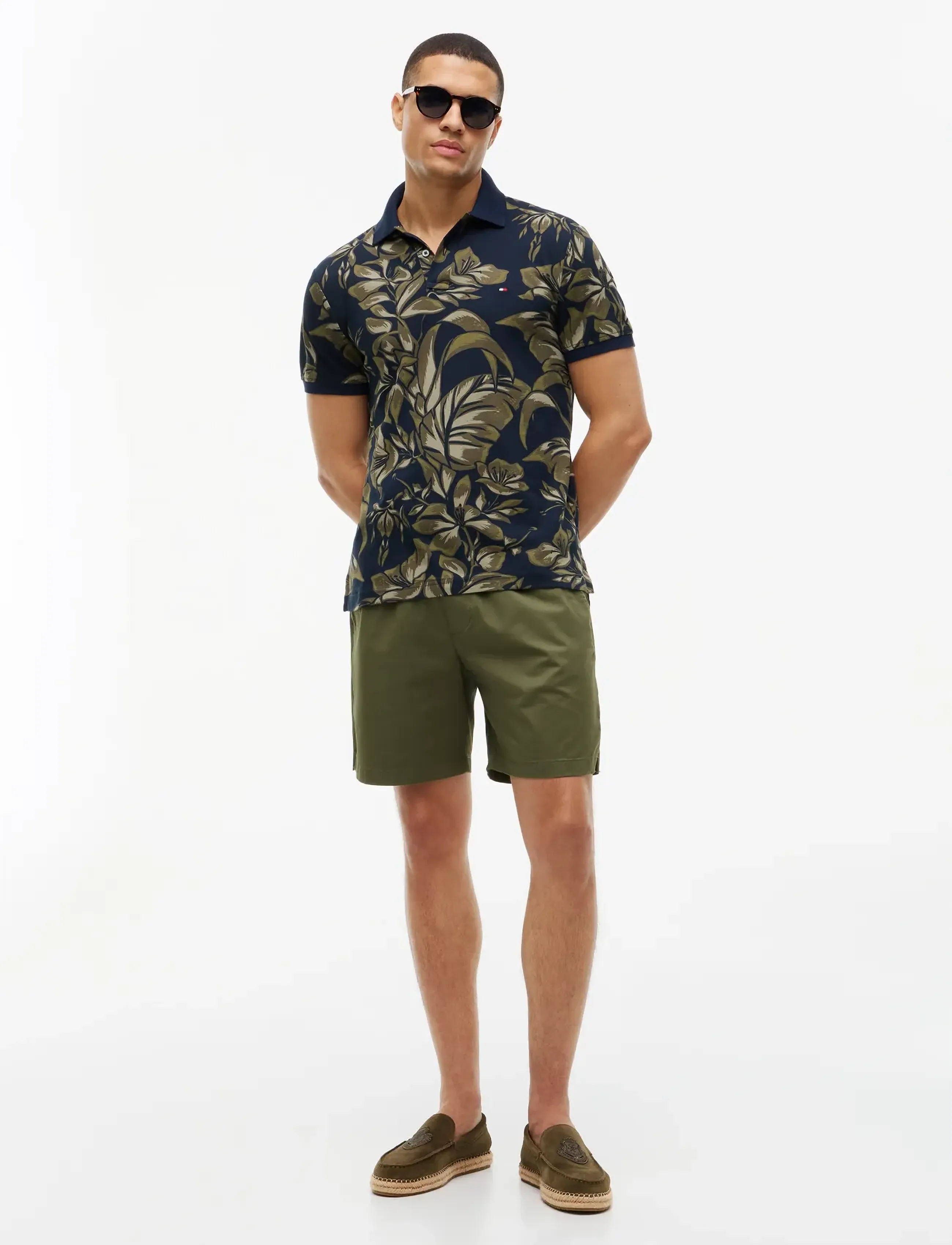 Tommy Hilfiger - FLORAL AOP REG POLO - kortærmede poloer - dark night navy   utility sage - 3