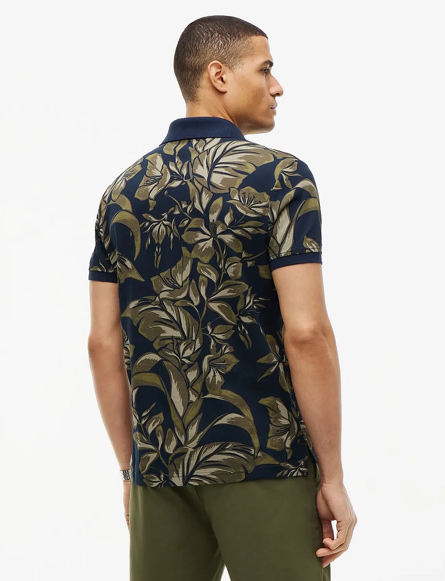 Tommy Hilfiger - FLORAL AOP REG POLO - kortærmede poloer - dark night navy utility sage - 4