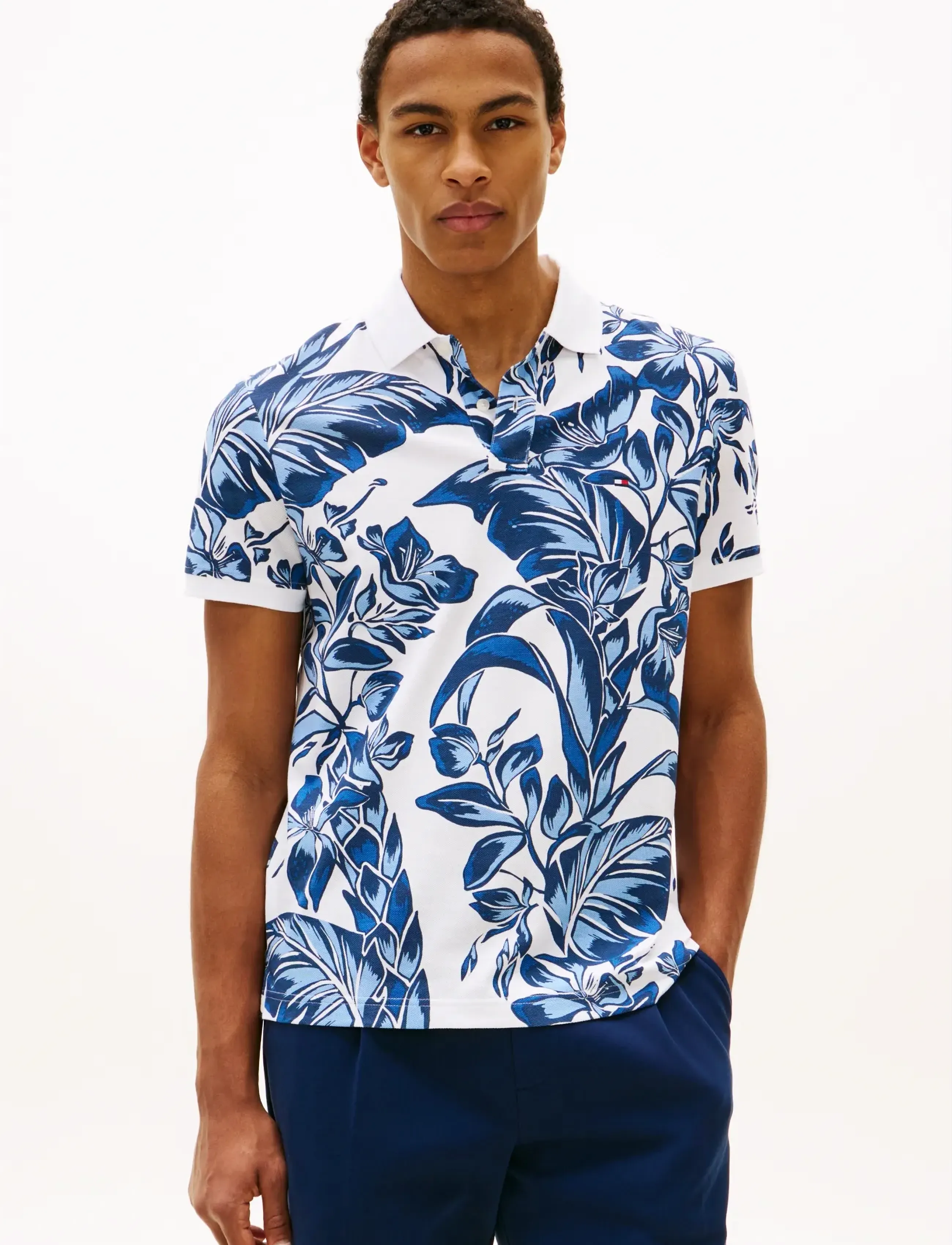 Tommy Hilfiger FLORAL AOP REG POLO - Kleidung - BLUE ORBIT MULTI / blue