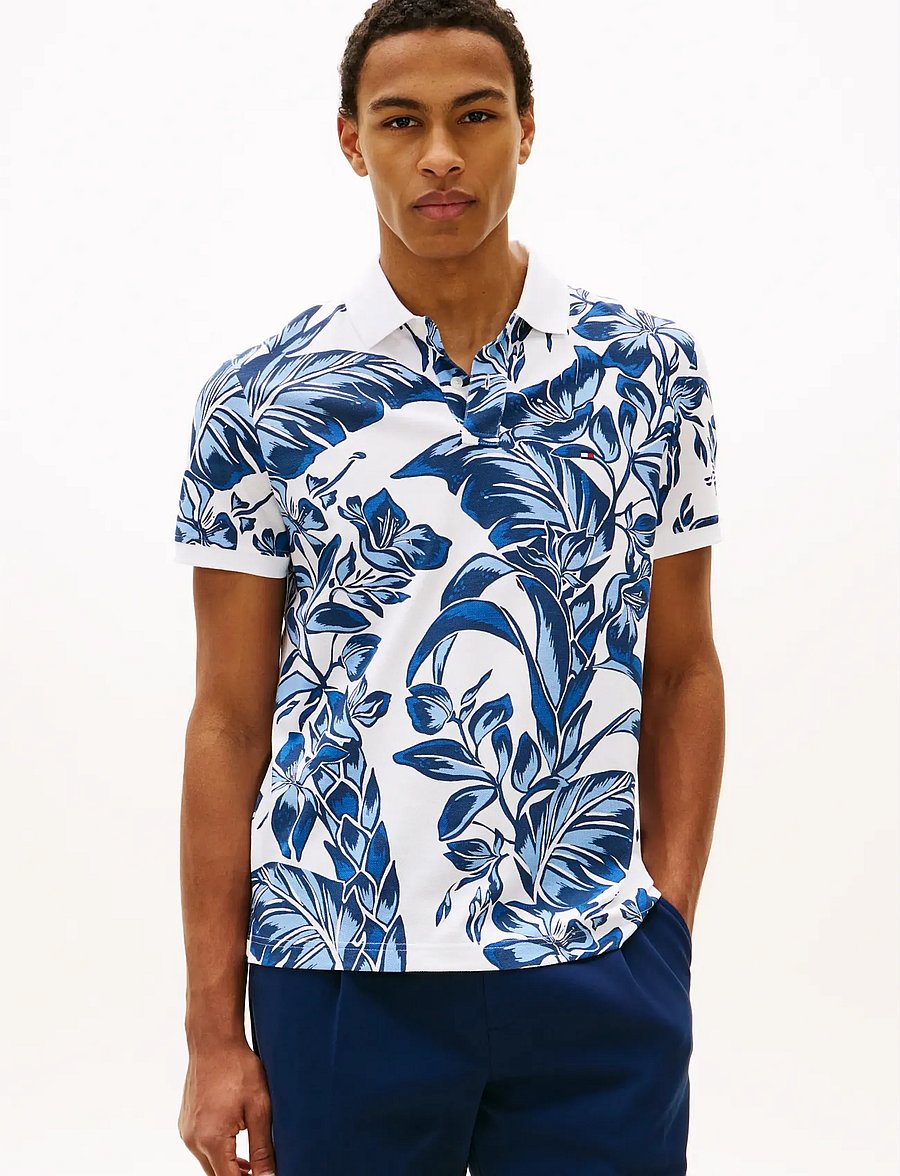 Tommy Hilfiger - FLORAL AOP REG POLO - kortærmede poloer - blue orbit multi - 0