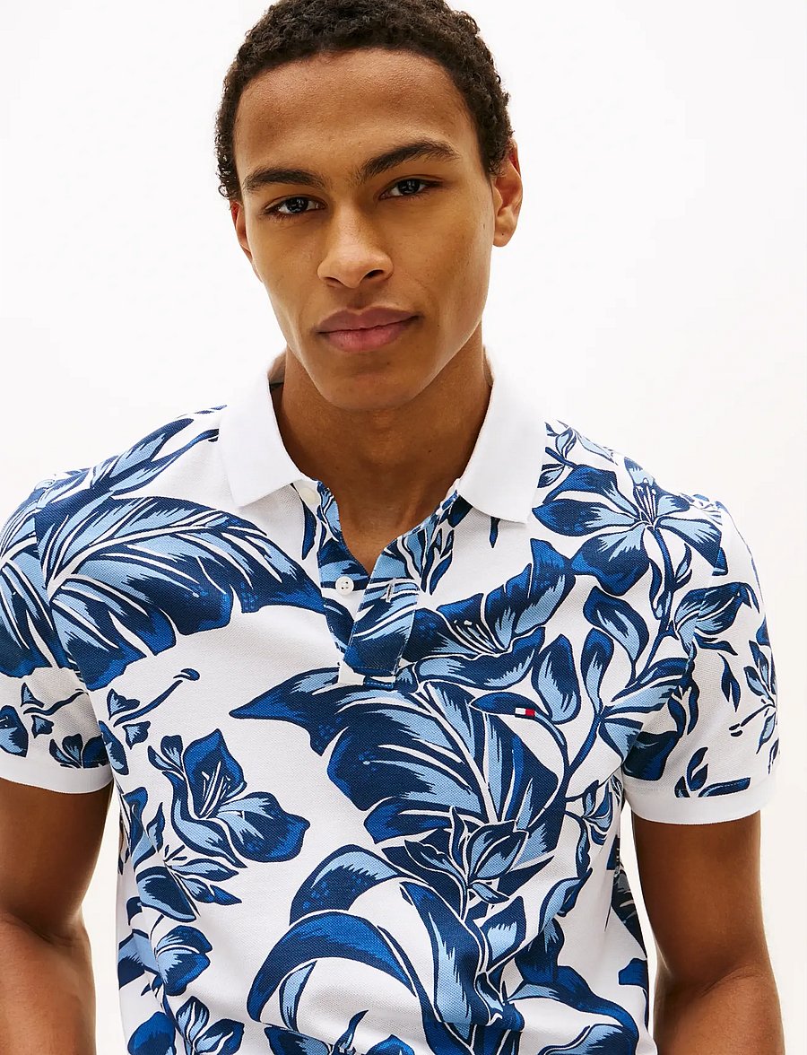 Tommy Hilfiger - FLORAL AOP REG POLO - kortærmede poloer - blue orbit multi - 5
