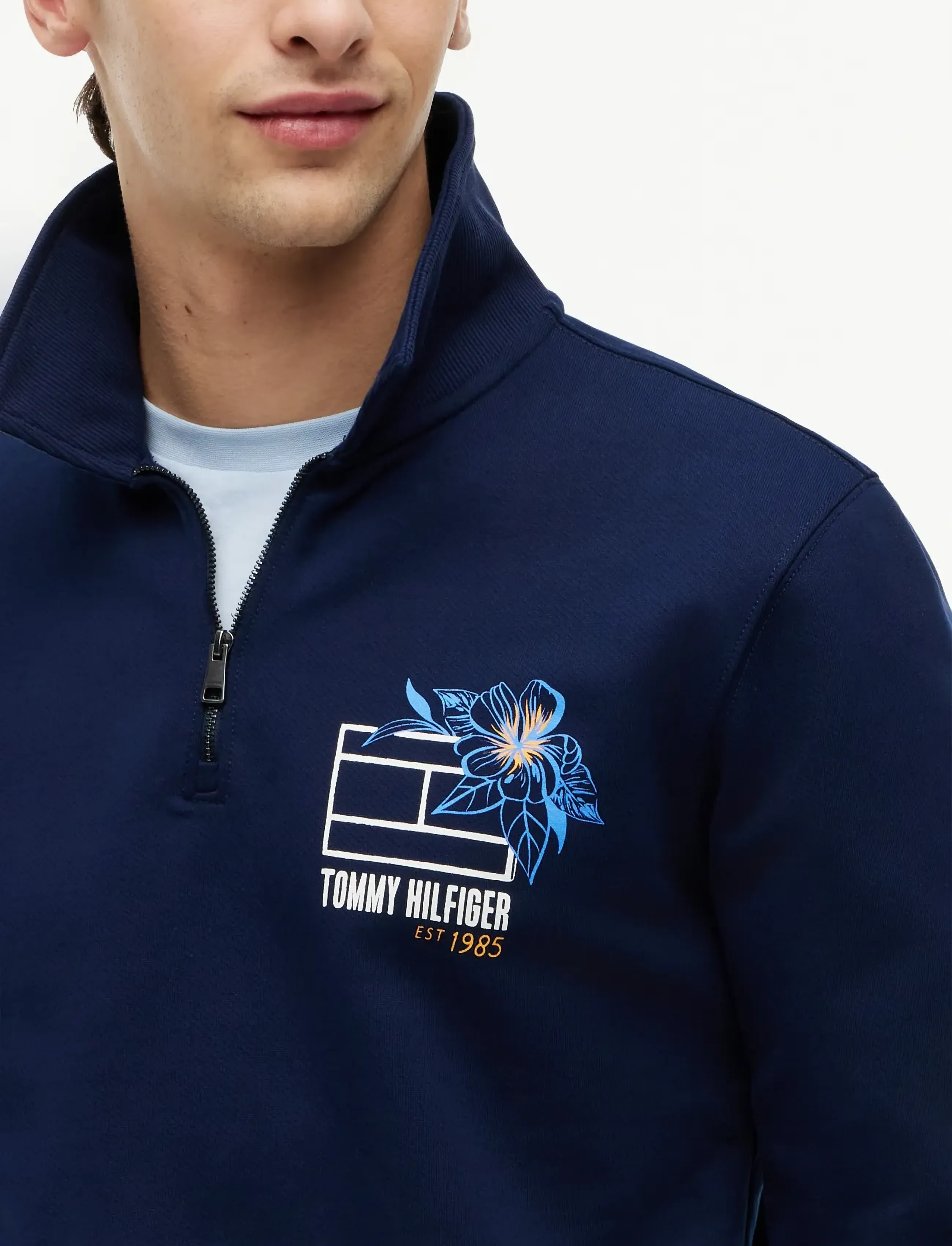 Tommy Hilfiger - SUMMER FLORAL GRAPHIC RUGBY CREW - shop efter anledning - carbon navy - 3