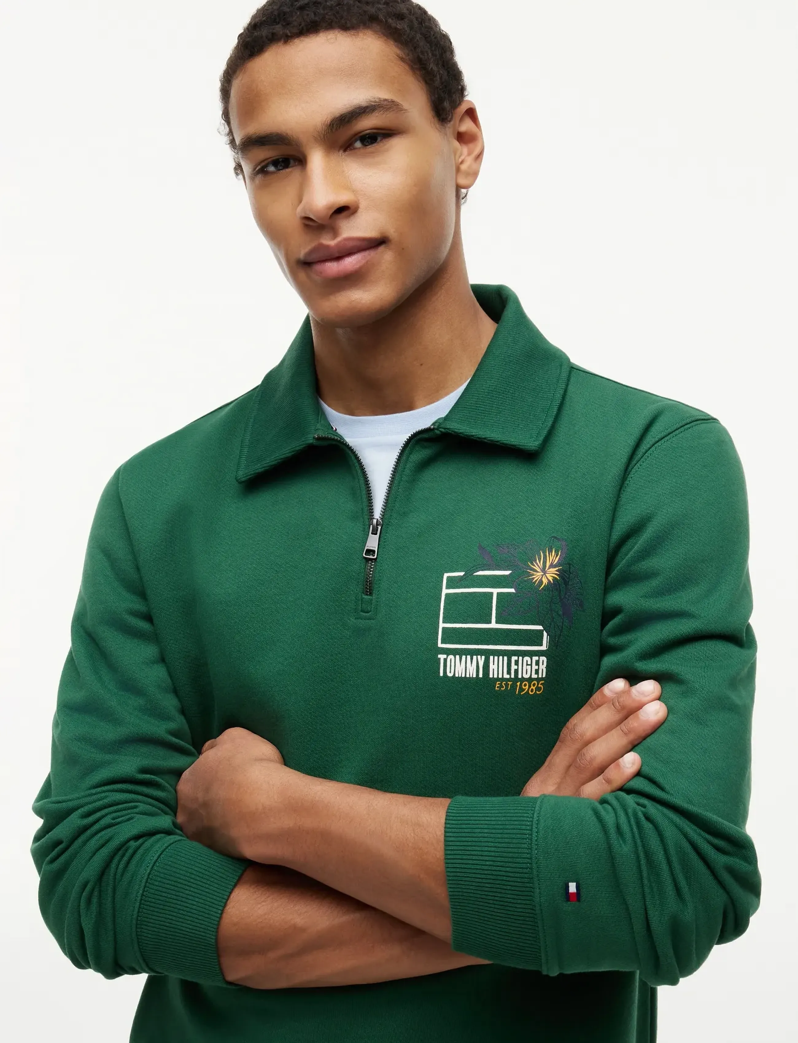 Tommy Hilfiger - SUMMER FLORAL GRAPHIC RUGBY CREW - shop efter anledning - street green - 3