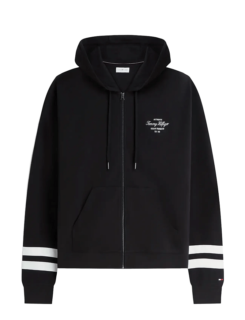 Tommy Hilfiger - NAUTICAL TIPPED HDD ZIP THROUGH - hættetrøjer - black - 1