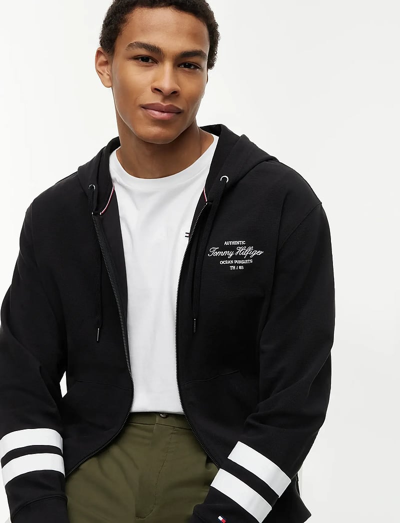 Tommy Hilfiger - NAUTICAL TIPPED HDD ZIP THROUGH - hættetrøjer - black - 3