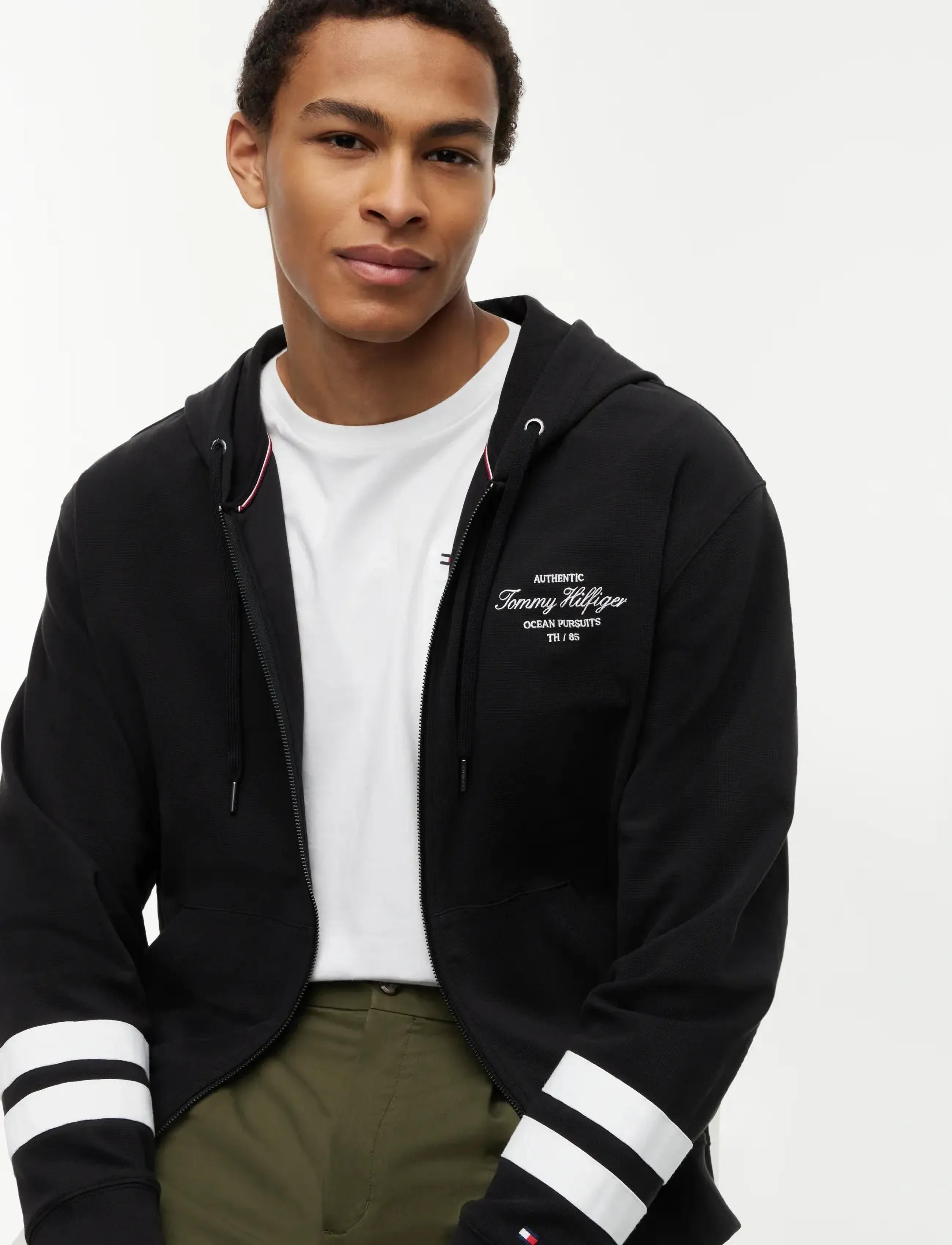 Tommy Hilfiger - NAUTICAL TIPPED HDD ZIP THROUGH - kapuzenpullover - black - 3