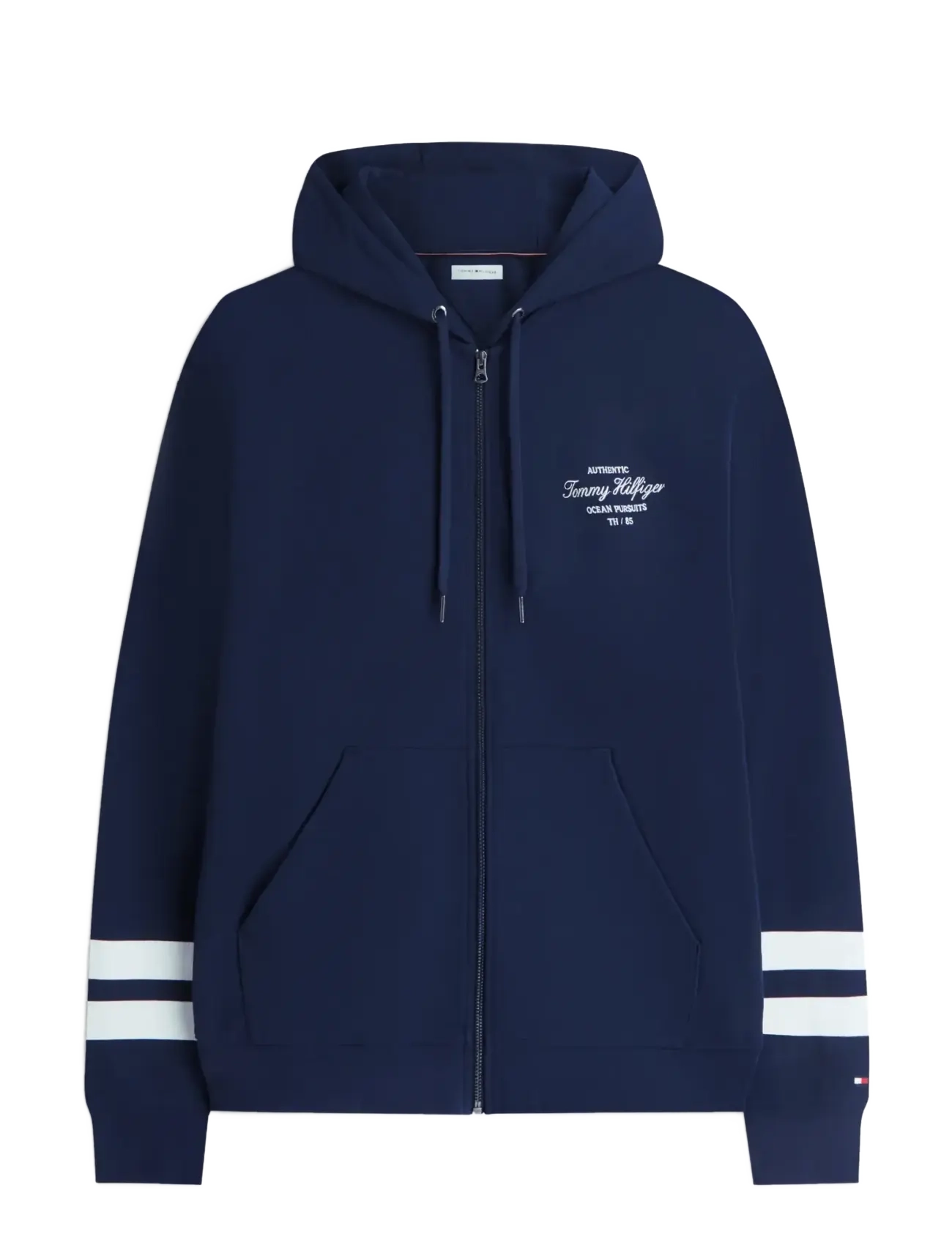 Tommy Hilfiger - NAUTICAL TIPPED HDD ZIP THROUGH - kapuutsiga dressipluusid - carbon navy - 1