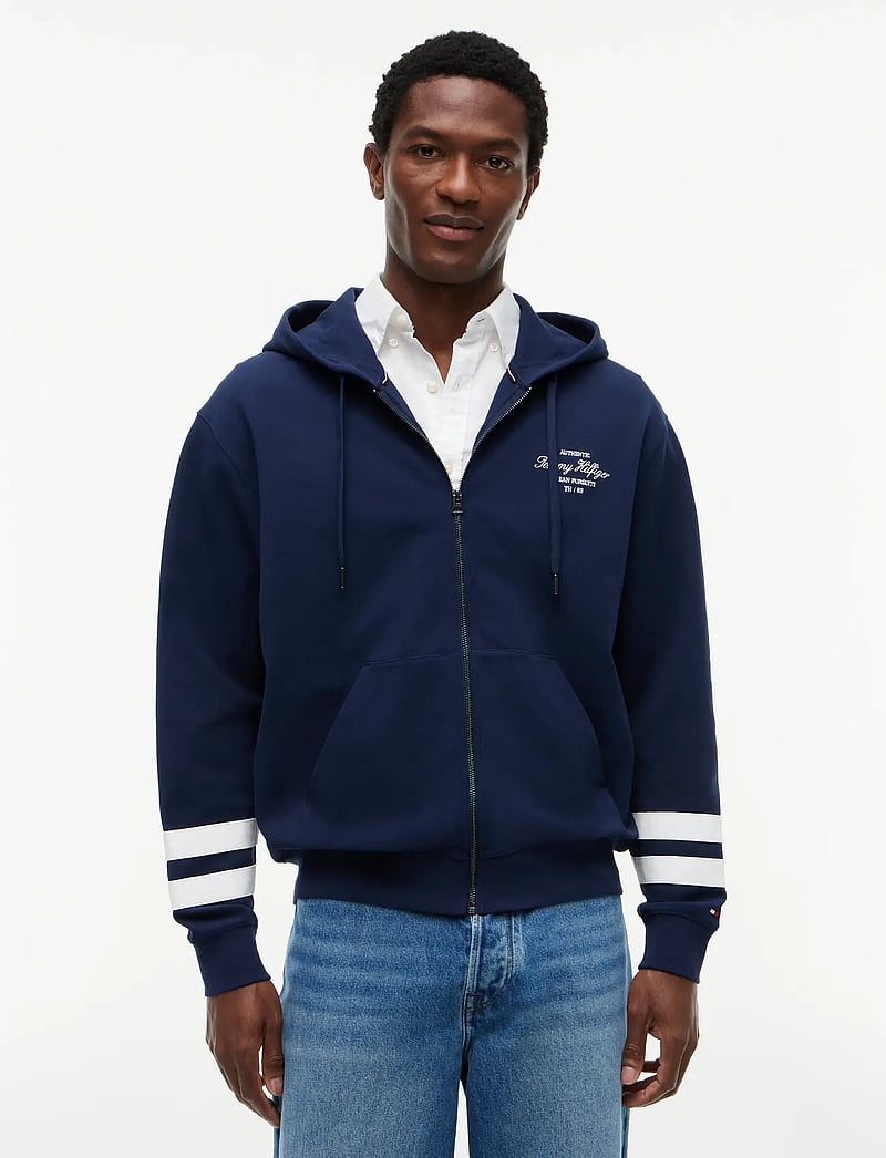 Tommy Hilfiger - NAUTICAL TIPPED HDD ZIP THROUGH - hættetrøjer - carbon navy - 0