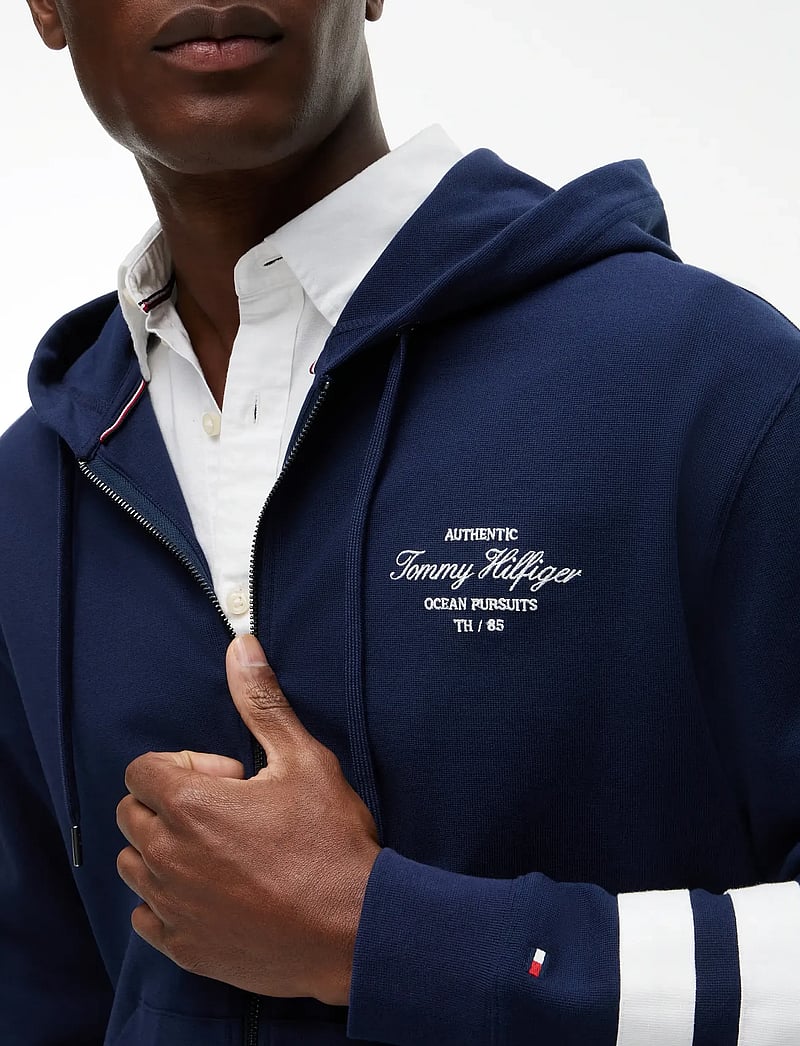 Tommy Hilfiger - NAUTICAL TIPPED HDD ZIP THROUGH - hættetrøjer - carbon navy - 3