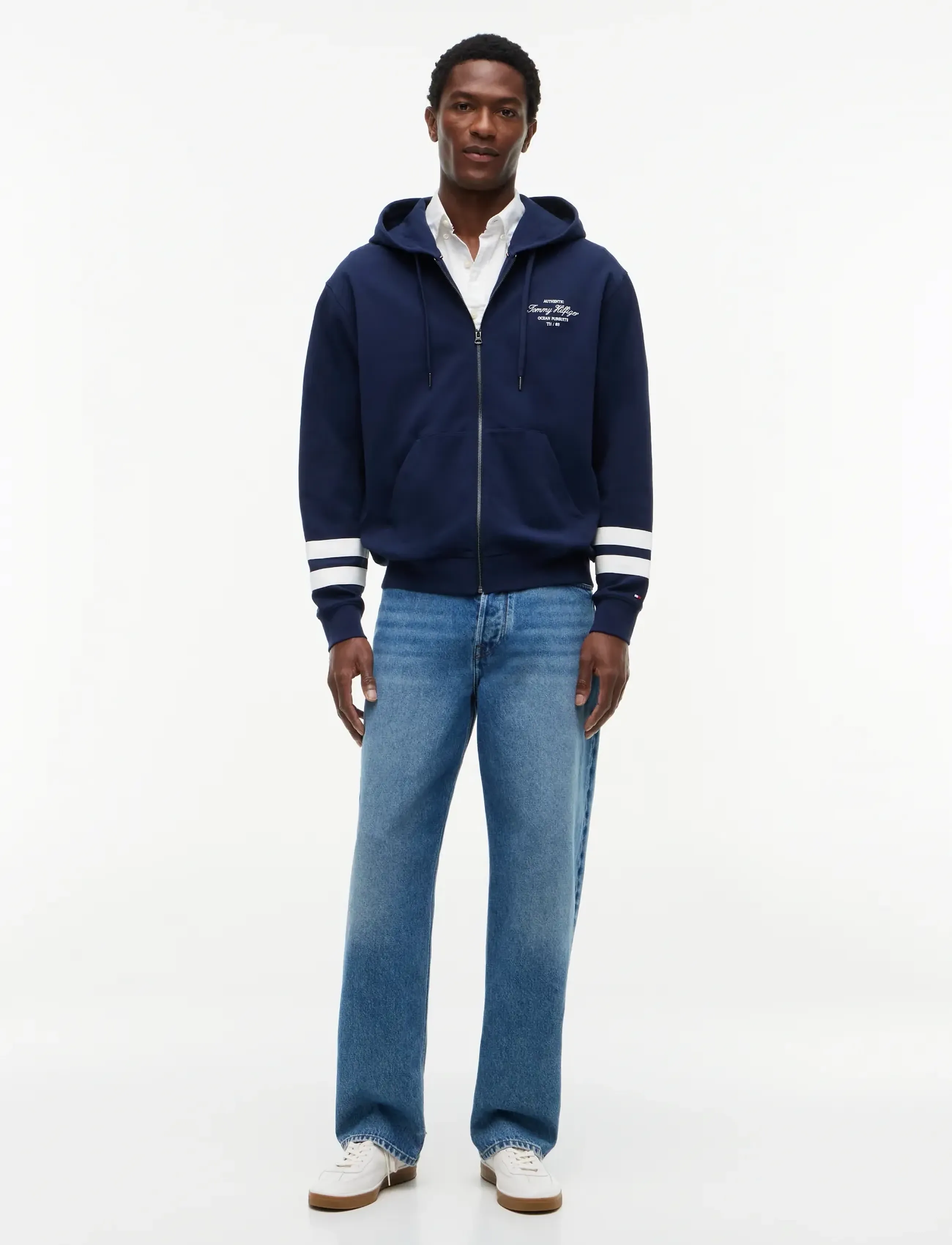 Tommy Hilfiger - NAUTICAL TIPPED HDD ZIP THROUGH - kapuutsiga dressipluusid - carbon navy - 4
