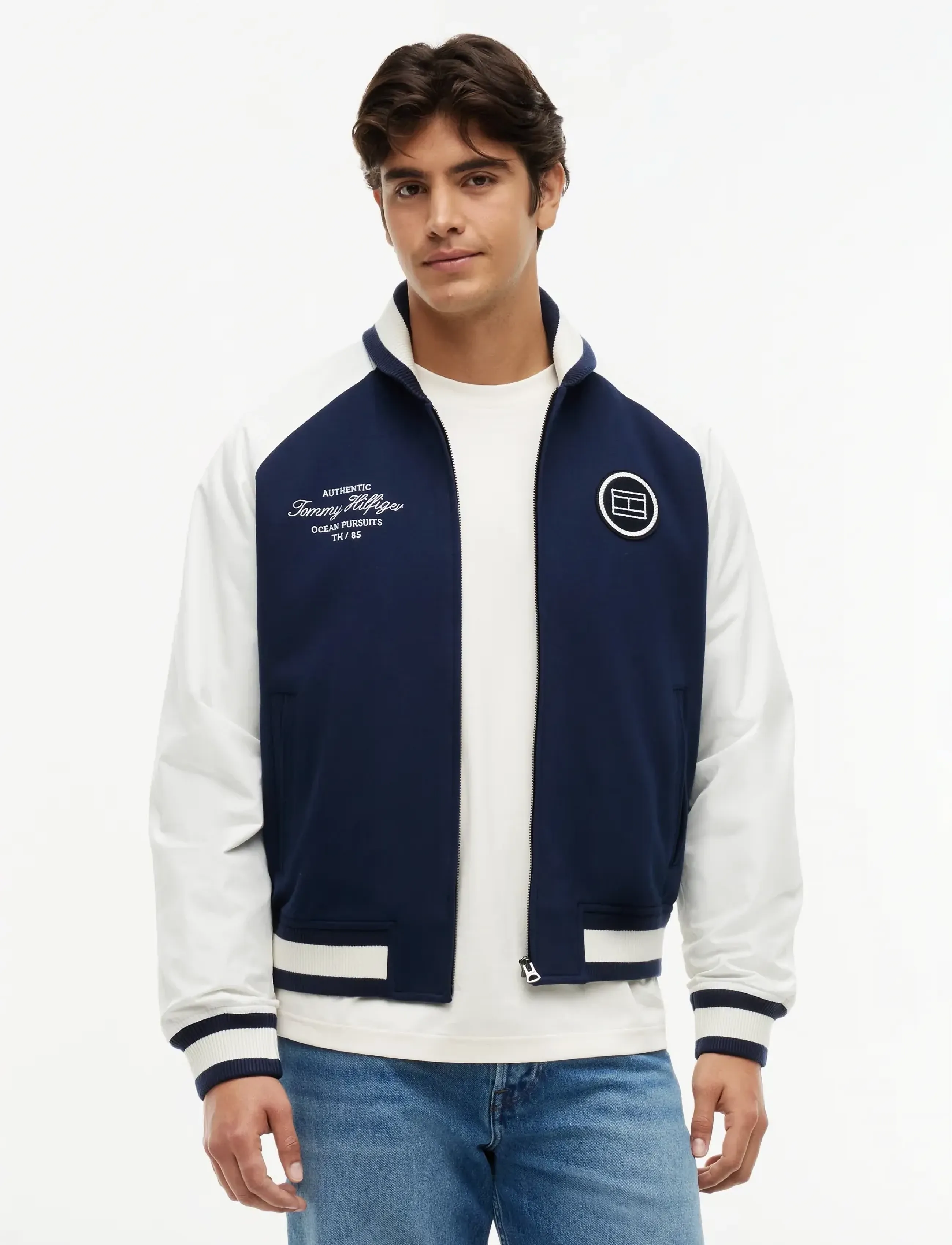 Tommy Hilfiger Nautical Shawl Bomber Jacket, L, Navy, Jakker > Bomberjakker, Herre