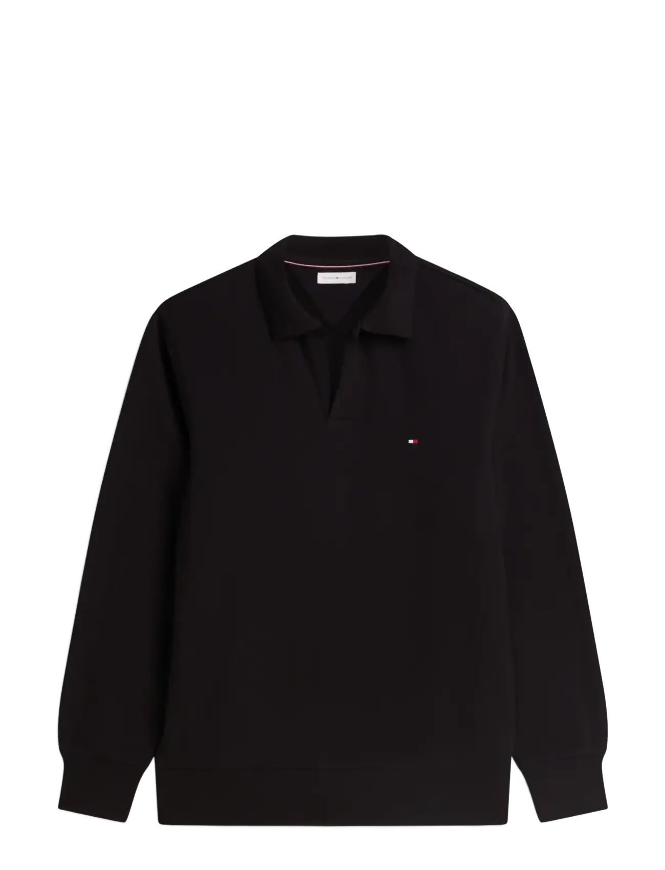 Tommy Hilfiger SLUB REG RUGBY SWEATSHIRT - Pikkade varrukatega polod - BLACK / black