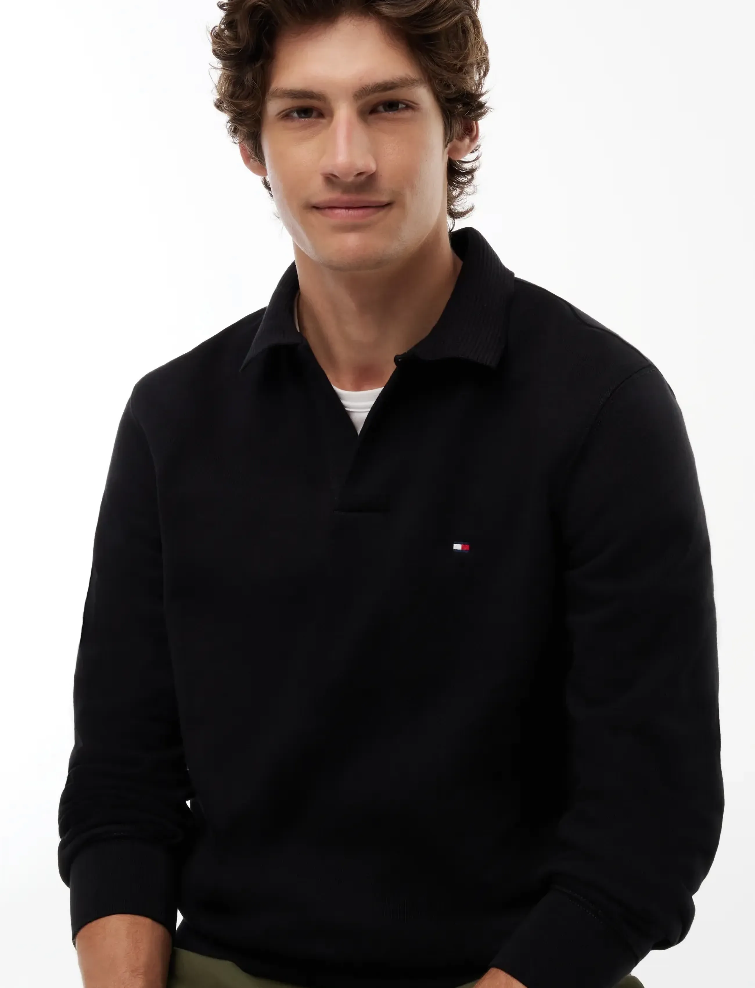 Tommy Hilfiger - SLUB REG RUGBY SWEATSHIRT - black - 3