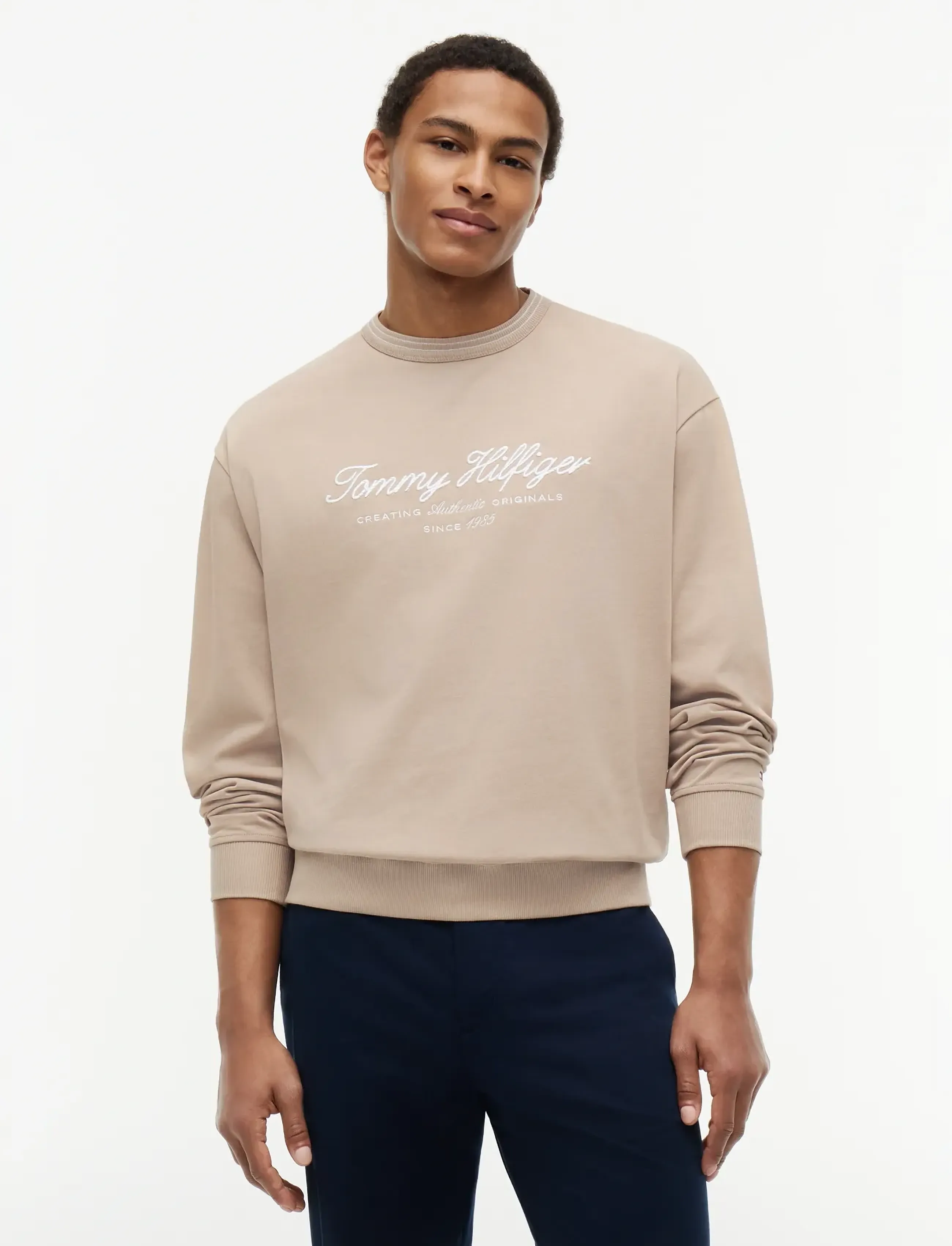 Tommy Hilfiger NAUTICAL TIPPED COLLAR CREW - Tommy Hilfiger - BATIQUE KHAKI / beige