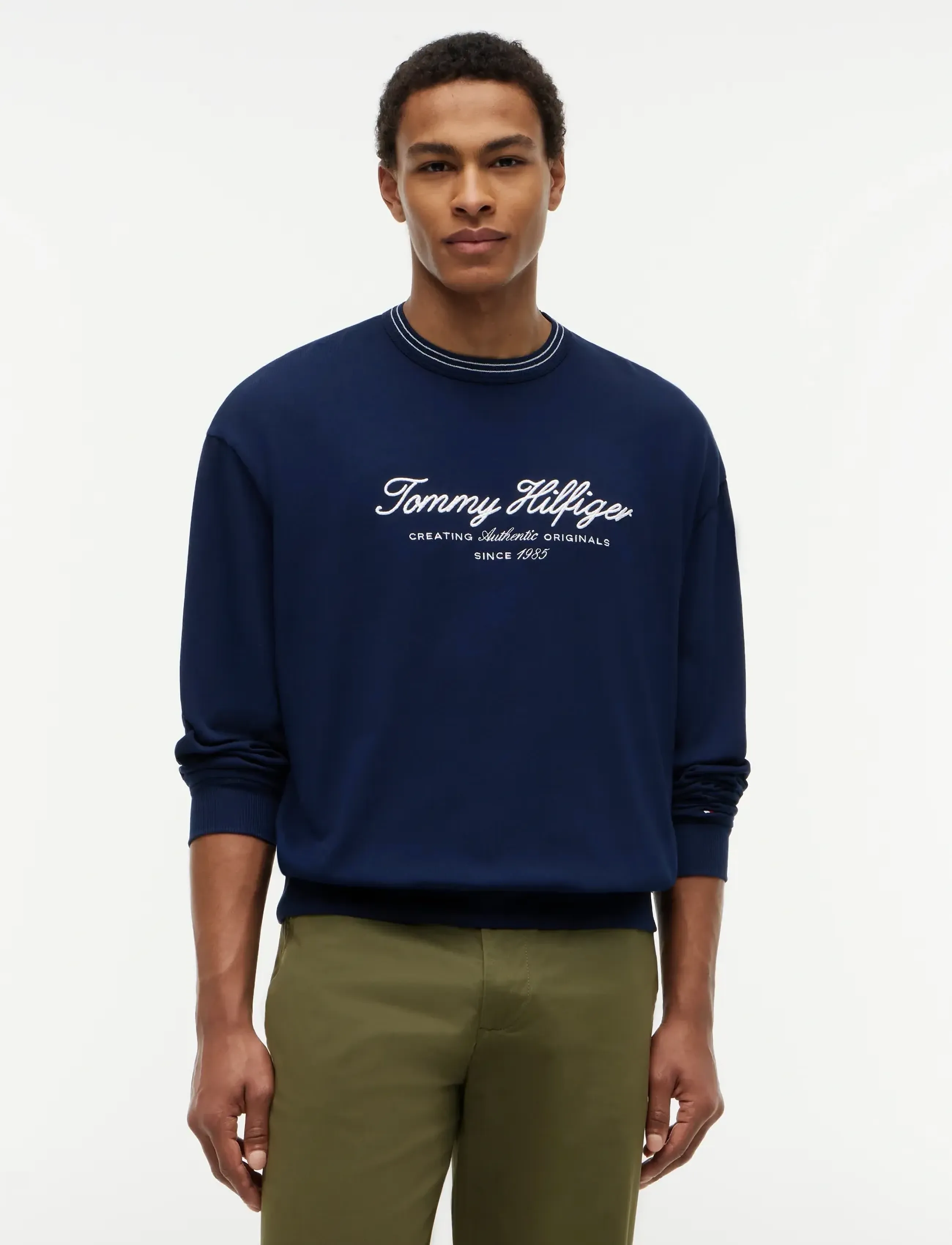 Tommy Hilfiger NAUTICAL TIPPED COLLAR CREW - Streetstyle - CARBON NAVY / navy