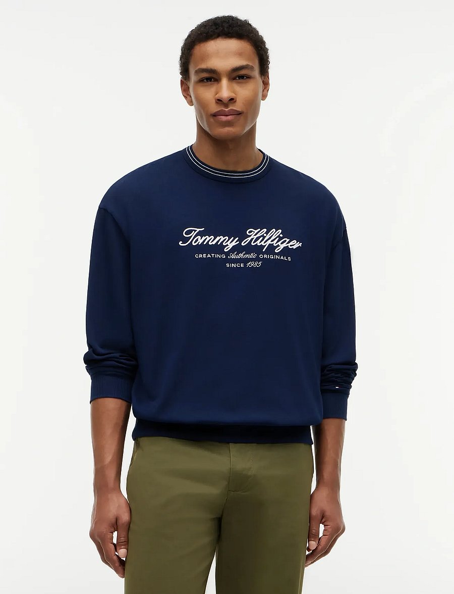 Tommy Hilfiger - NAUTICAL TIPPED COLLAR CREW - osta olukorra järgi - carbon navy - 0