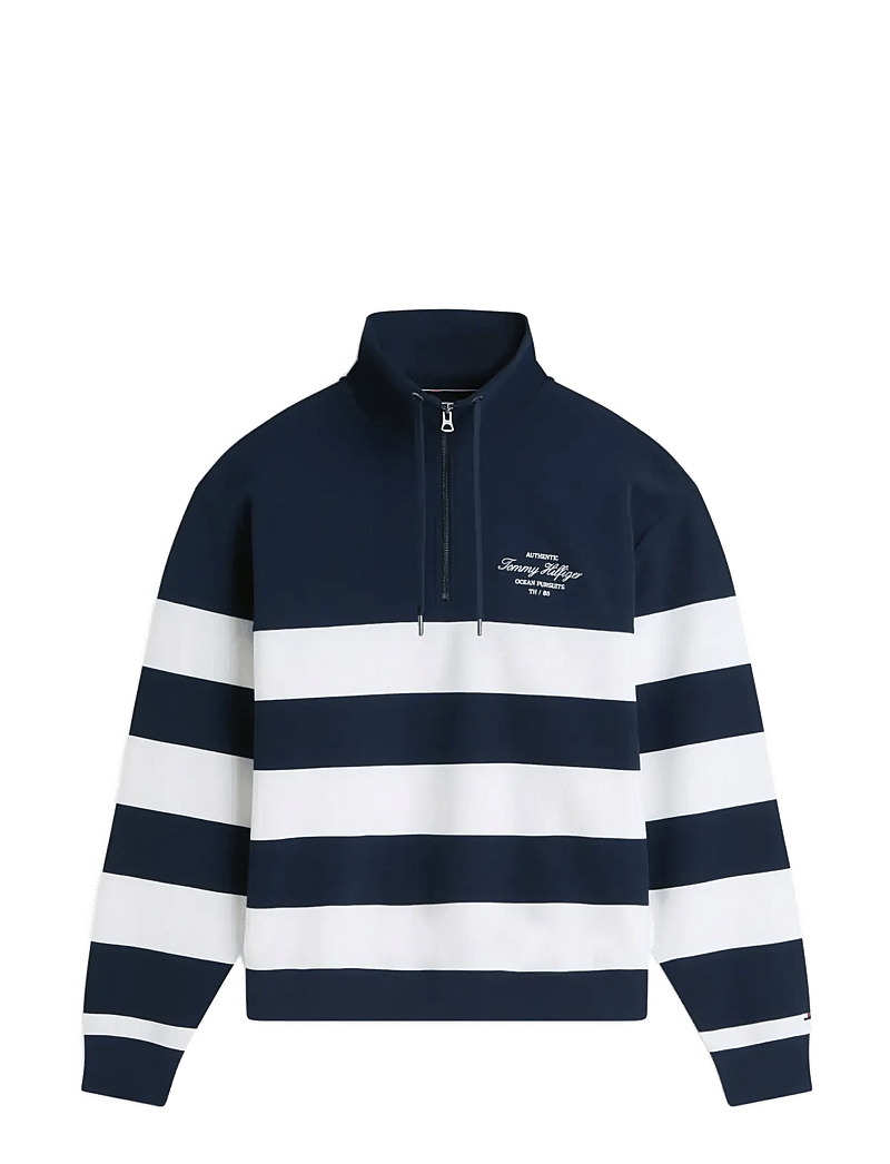 Tommy Hilfiger - NAUTICAL BLOCK STRIPE 1/4 ZIP - halfzip strik - carbon navy - 1