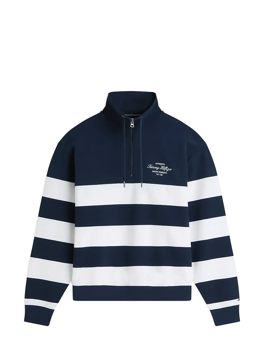 Tommy Hilfiger - NAUTICAL BLOCK STRIPE 1/4 ZIP - half zip strik - carbon navy - 1