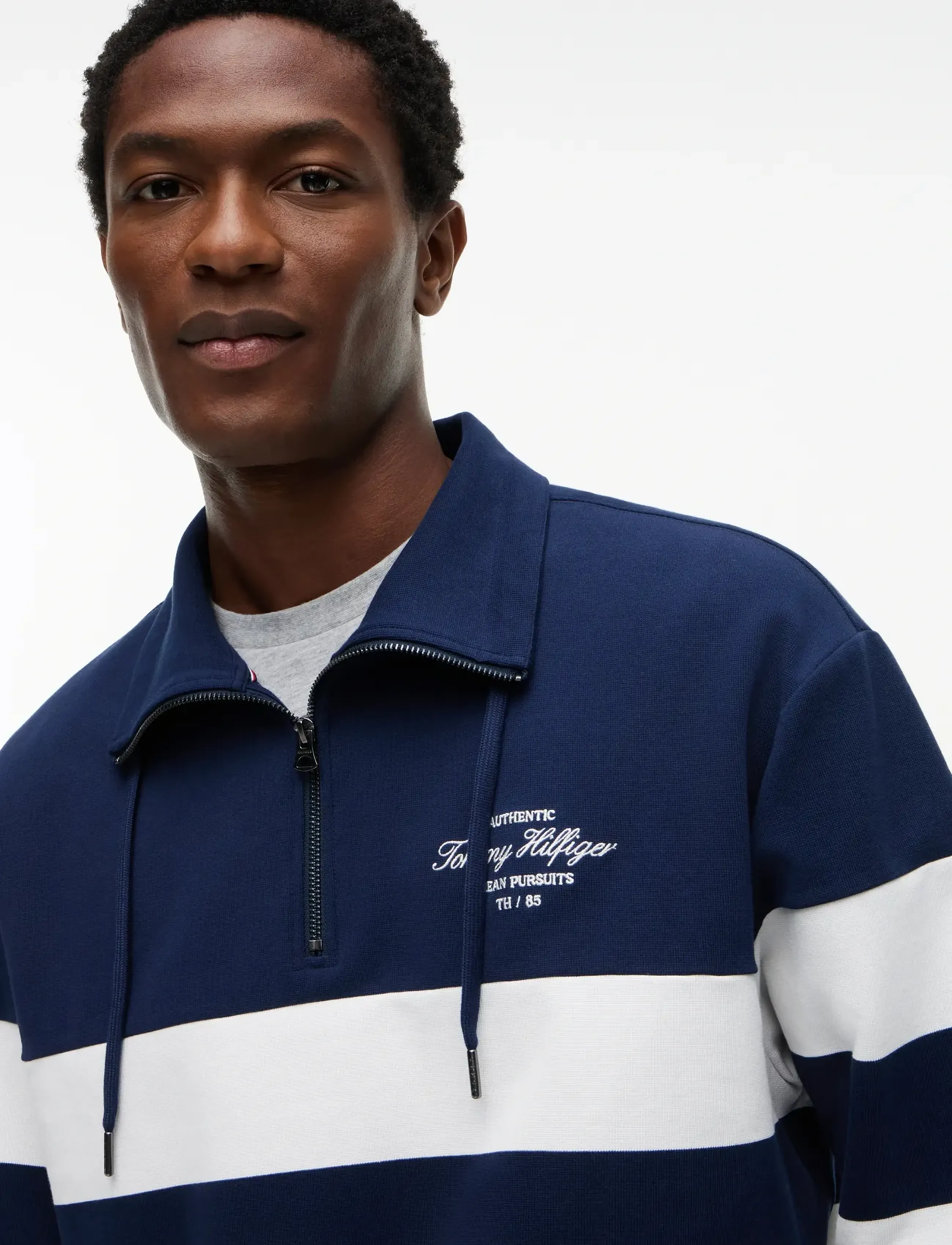 Tommy Hilfiger - NAUTICAL BLOCK STRIPE 1/4 ZIP - half zip strik - carbon navy - 3