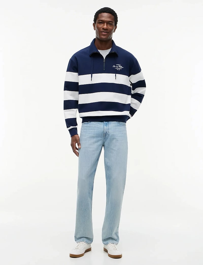 Tommy Hilfiger - NAUTICAL BLOCK STRIPE 1/4 ZIP - halfzip strik - carbon navy - 4
