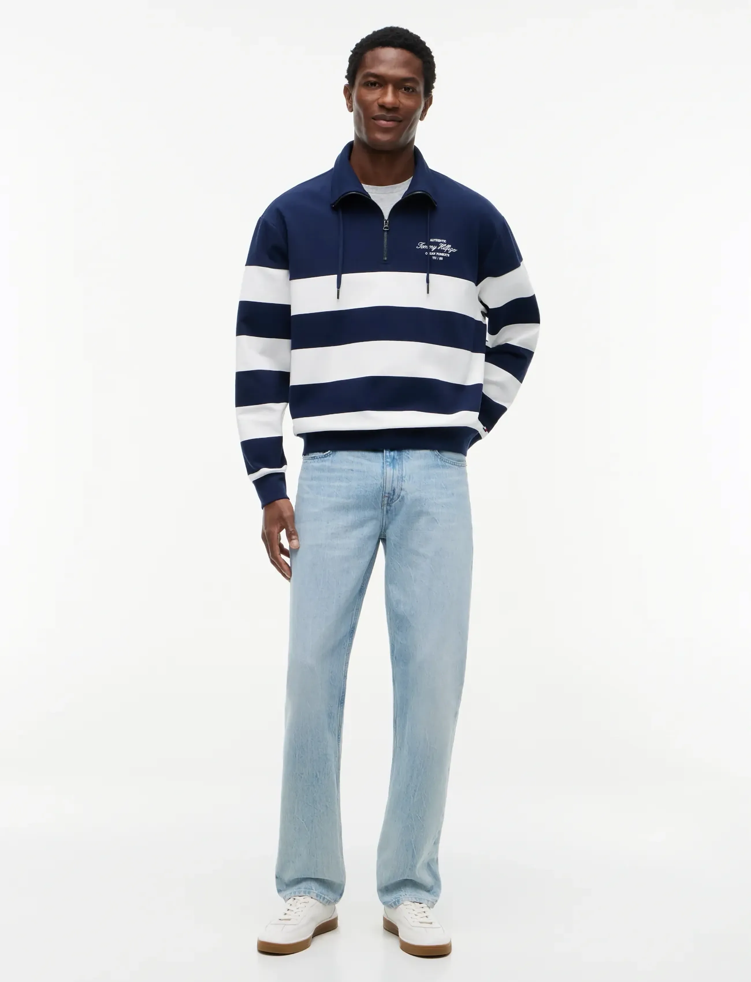 Tommy Hilfiger - NAUTICAL BLOCK STRIPE 1/4 ZIP - half zip strik - carbon navy - 4