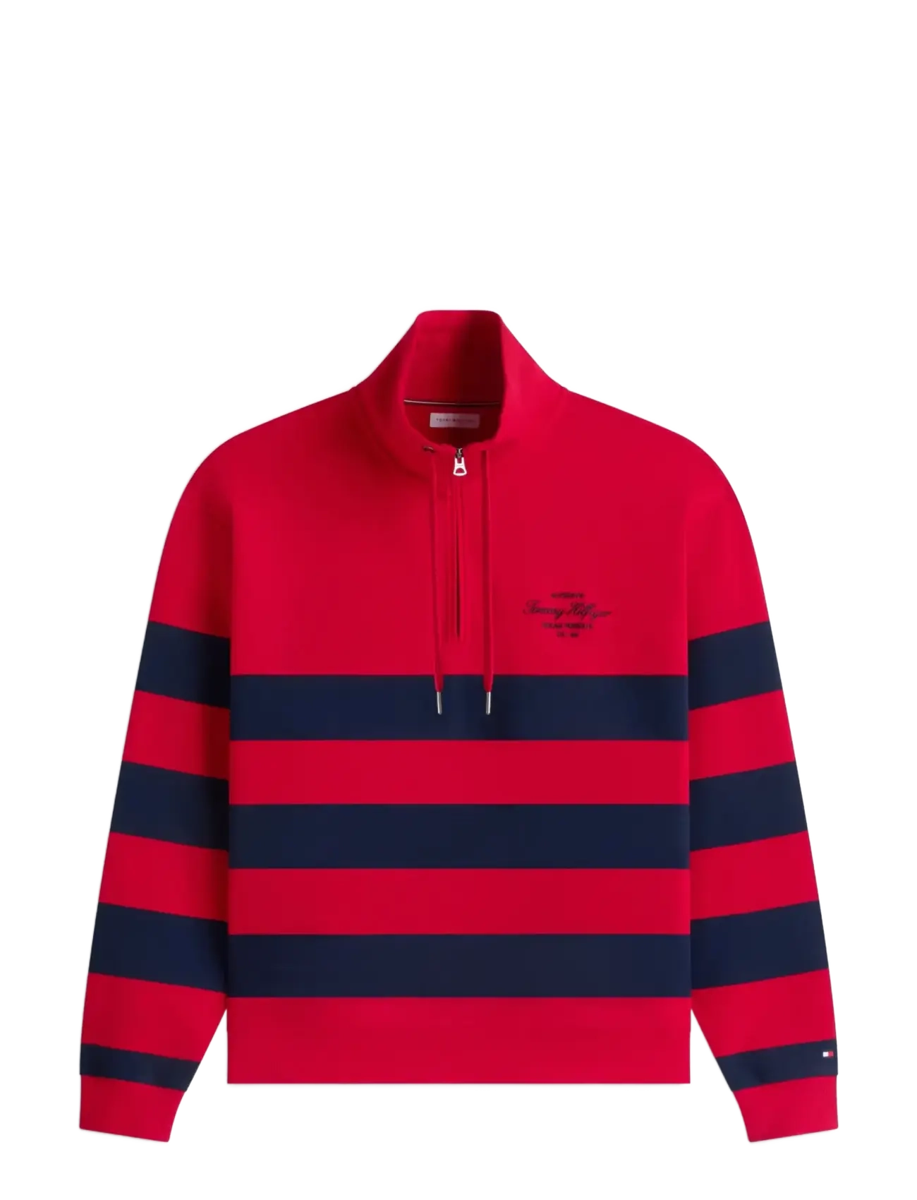 Tommy Hilfiger NAUTICAL BLOCK STRIPE 1/4 ZIP - Summer Shop - MEDIUM RED / red
