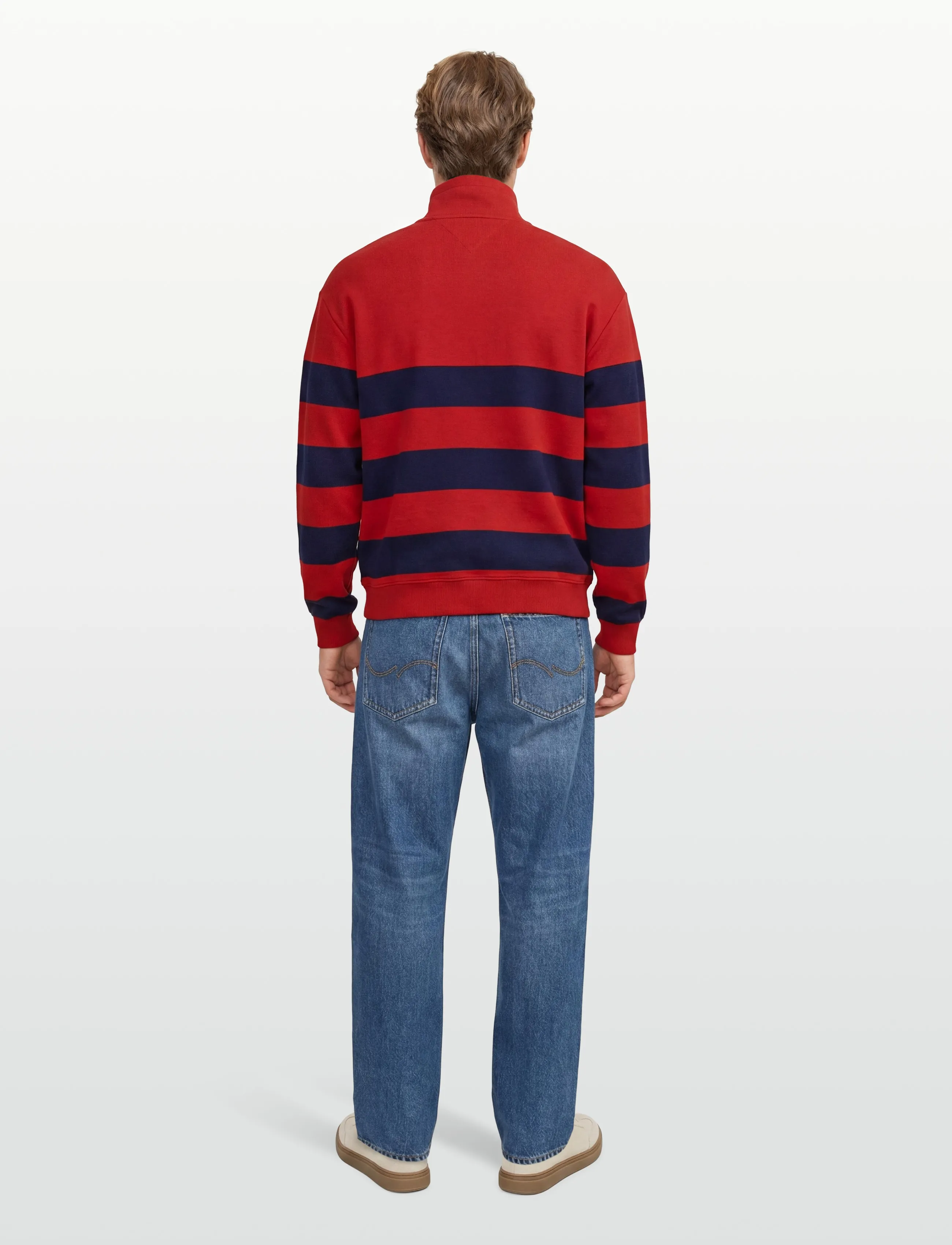 Tommy Hilfiger - NAUTICAL BLOCK STRIPE 1/4 ZIP - pullover mit halbem reißverschluss - medium red - 4