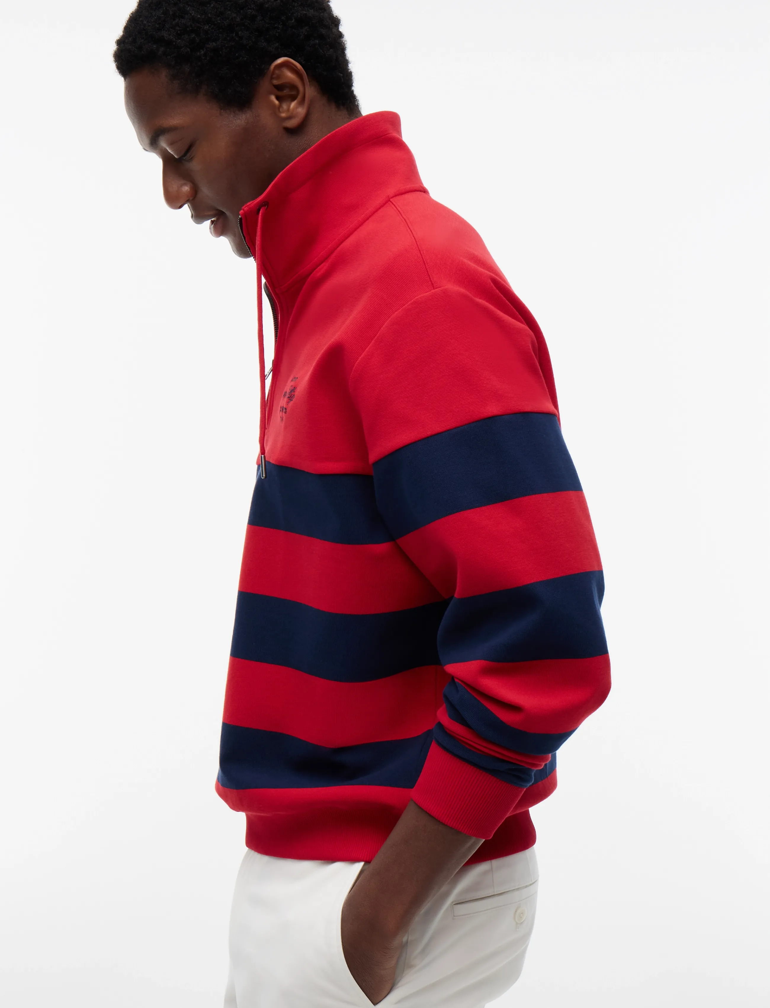 Tommy Hilfiger - NAUTICAL BLOCK STRIPE 1/4 ZIP - pullover mit halbem reißverschluss - medium red - 5
