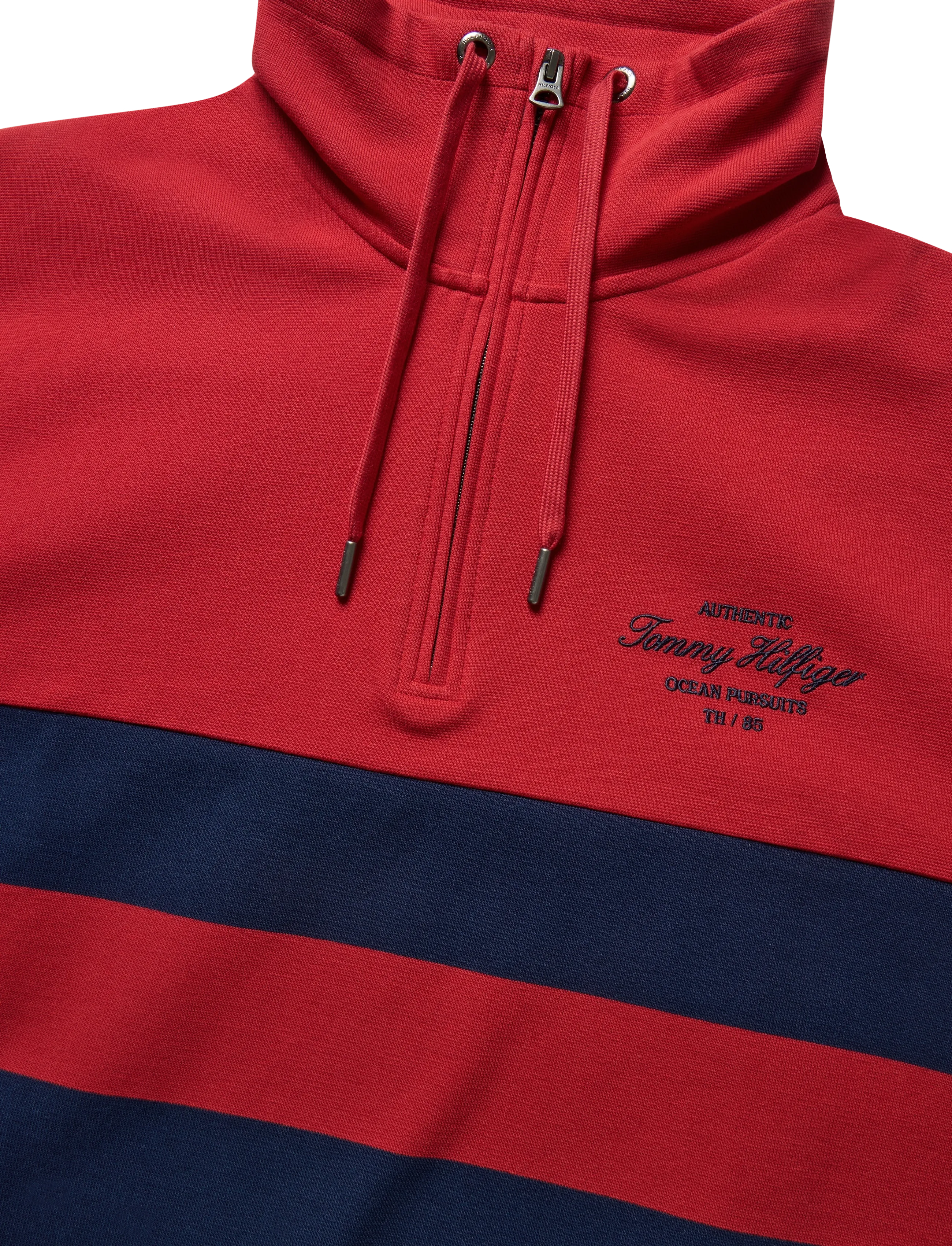Tommy Hilfiger - NAUTICAL BLOCK STRIPE 1/4 ZIP - pullover mit halbem reißverschluss - medium red - 5