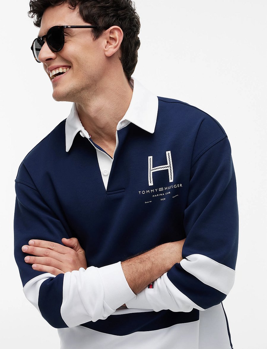 Tommy Hilfiger - SAIL RUGBY SHIRT - långärmade pikéer - carbon navy multi - 3