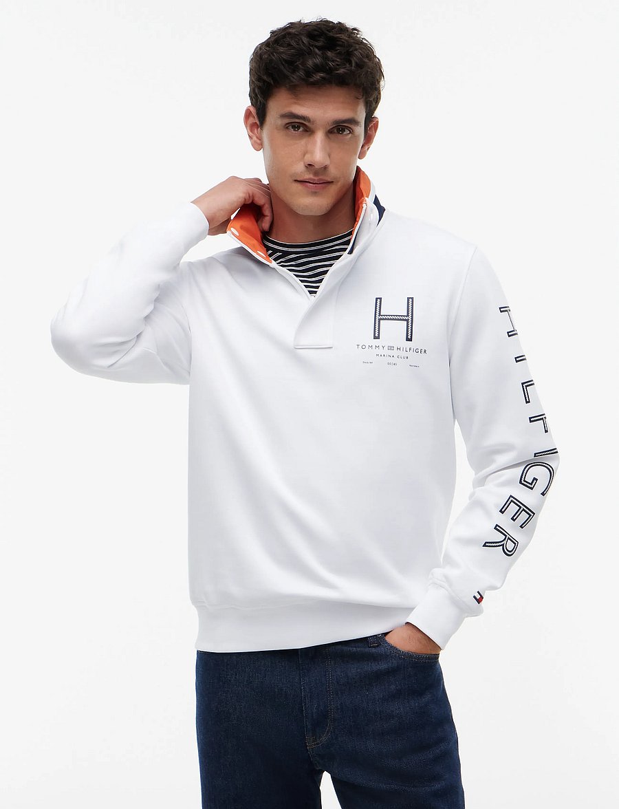 Tommy Hilfiger - SAIL MIX MEDIA 1/4 ZIP - sweatshirts - white - 0