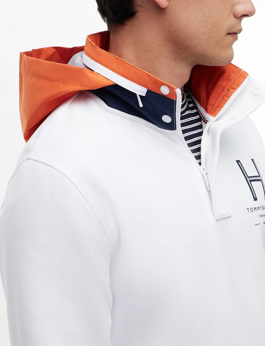 Tommy Hilfiger - SAIL MIX MEDIA 1/4 ZIP - sweatshirts - white - 3